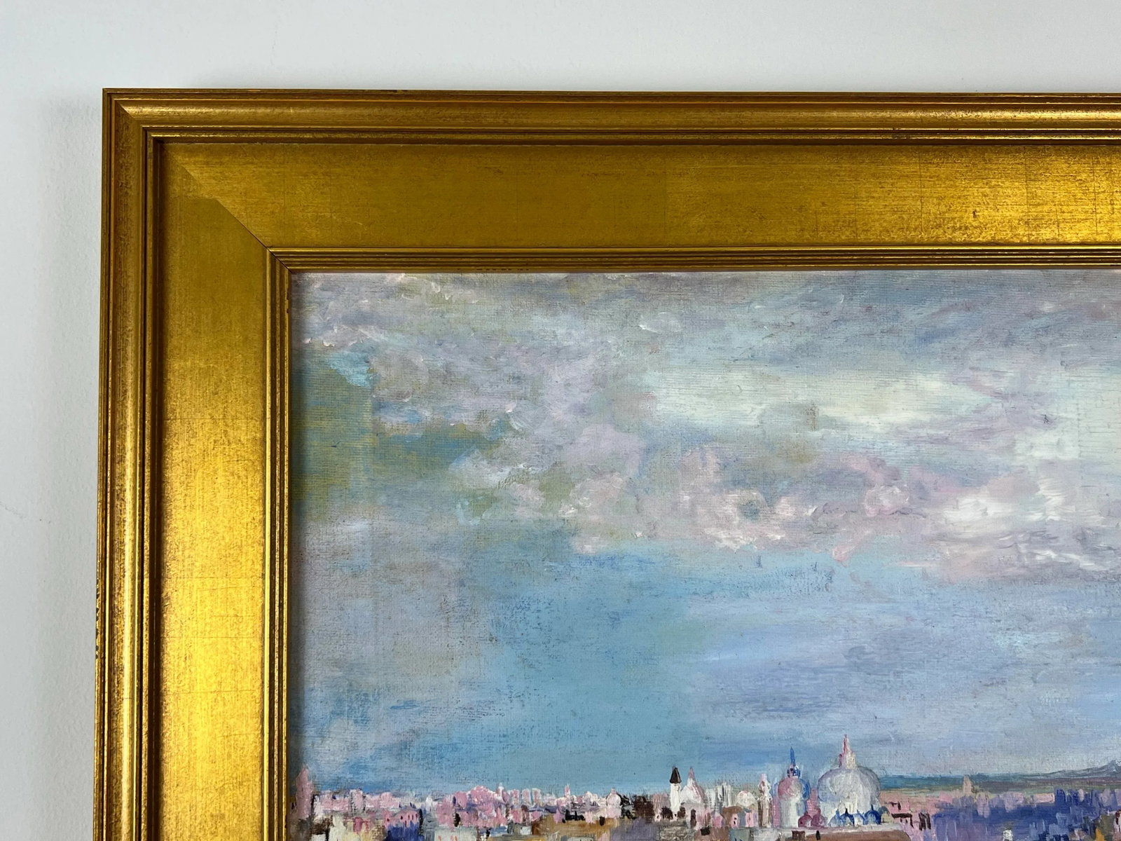 Late 20th Century Nautical Seascape Painting of Venice With Gilt Frame - 7