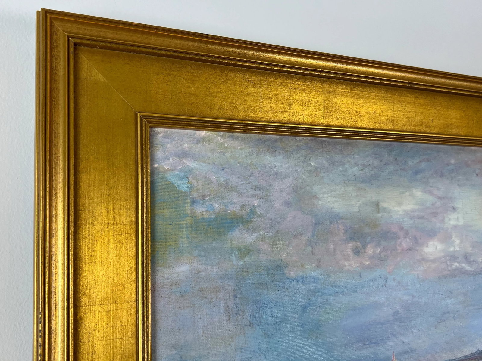 Late 20th Century Nautical Seascape Painting of Venice With Gilt Frame - 8