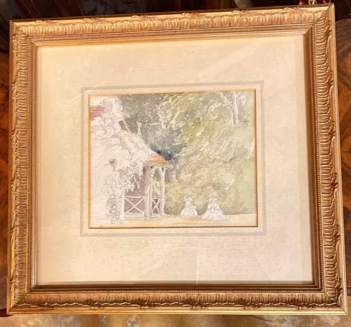 Original Pair of English Watercolor/Sketches C. 1854, 1855, Ellen Dumbleton - 3