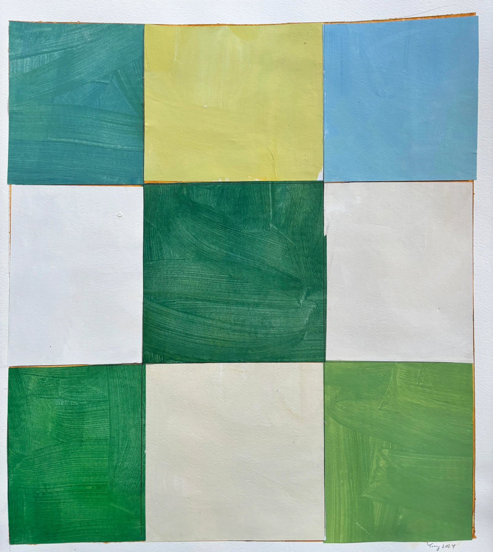 Lake Series, Abstract Landscape Painting Work on Paper by Bryan Young - 3