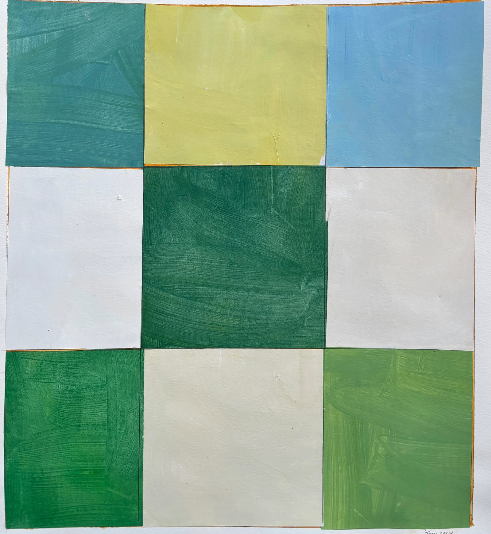 Lake Series, Abstract Landscape Painting Work on Paper by Bryan Young - 4