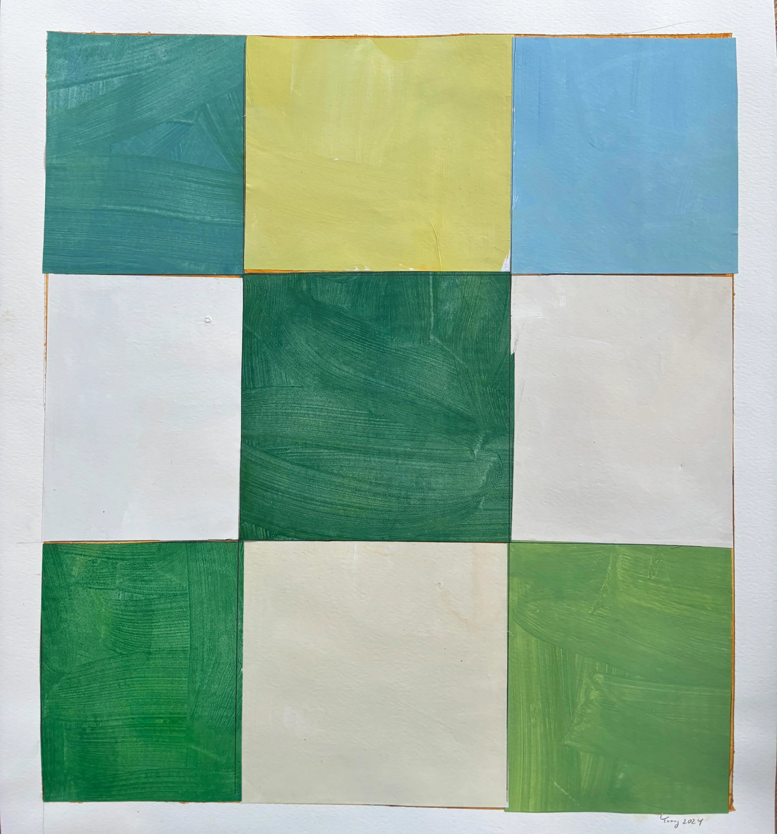 Lake Series, Abstract Landscape Painting Work on Paper by Bryan Young - 5