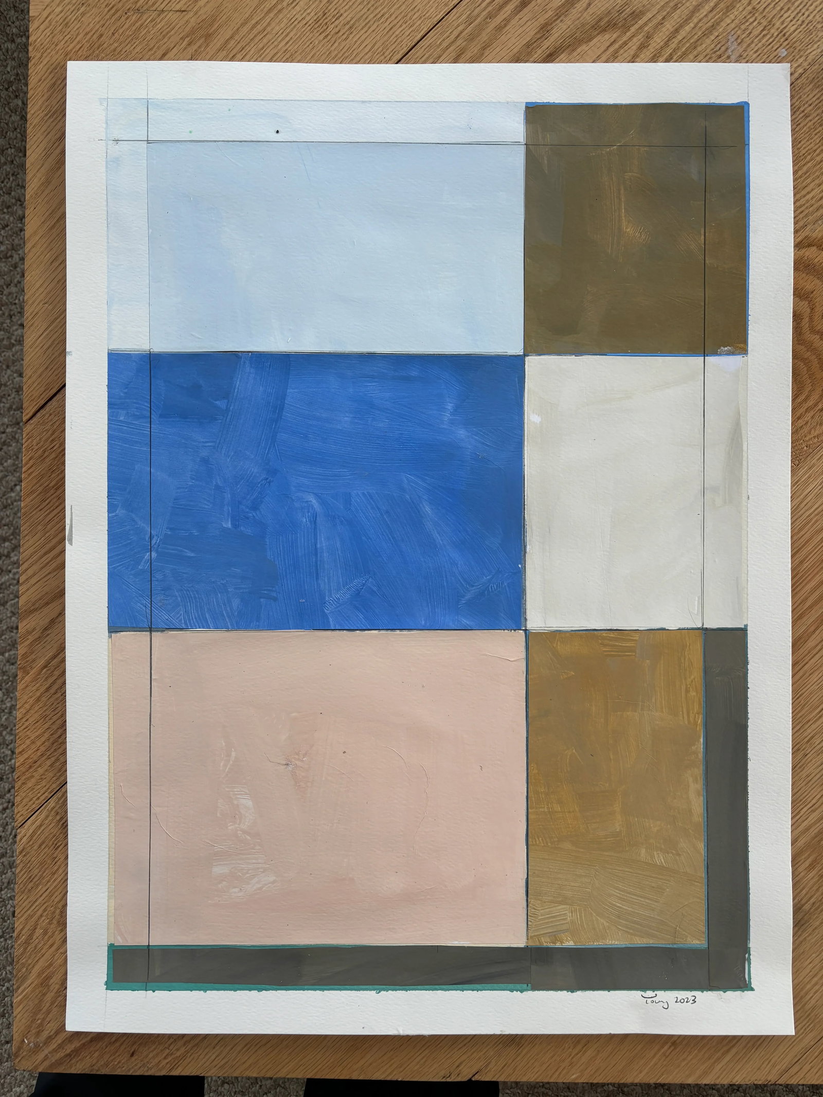 Lake Series, Abstract Landscape Work on Paper by Bryan Young - 2