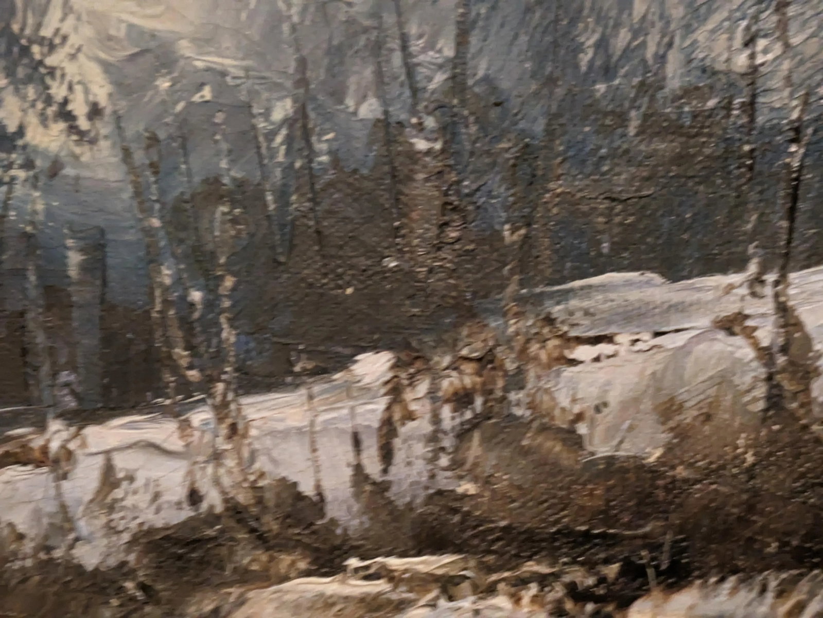 Winter Bridge Scene Oil Painting by Argentinian Segundo Huertas (1923-2010) - 4
