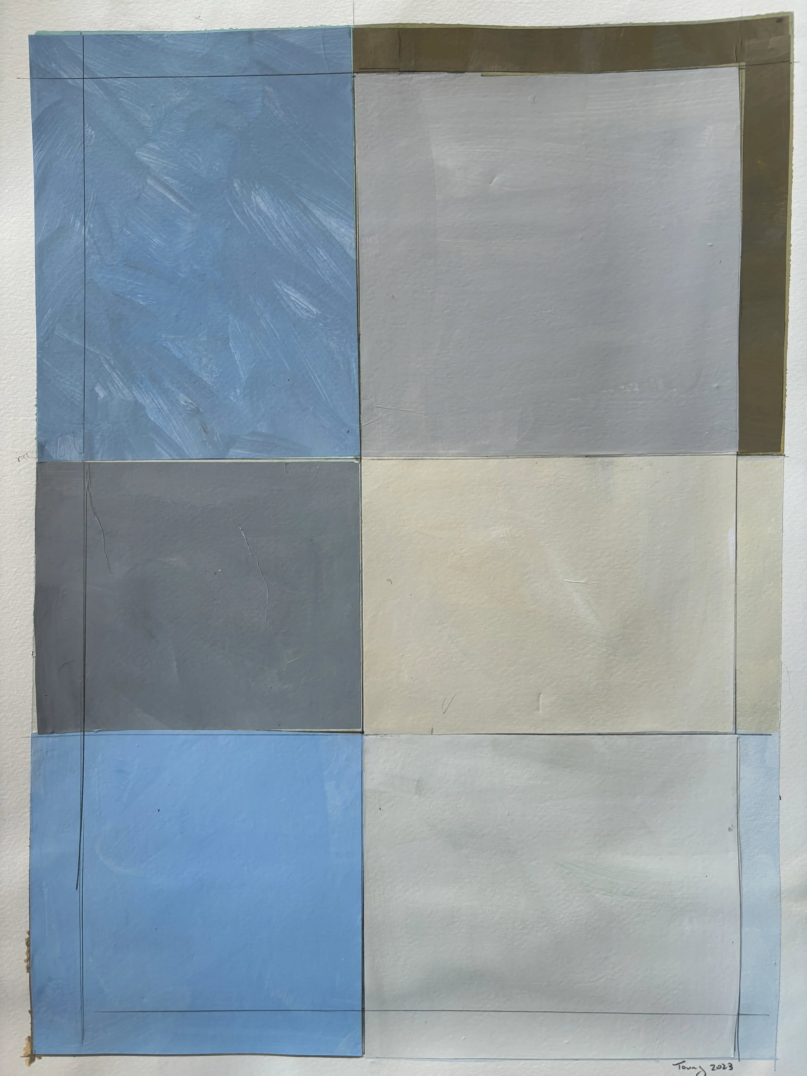 Lake Series, Abstract Landscape Work on Paper by Bryan Young - 2