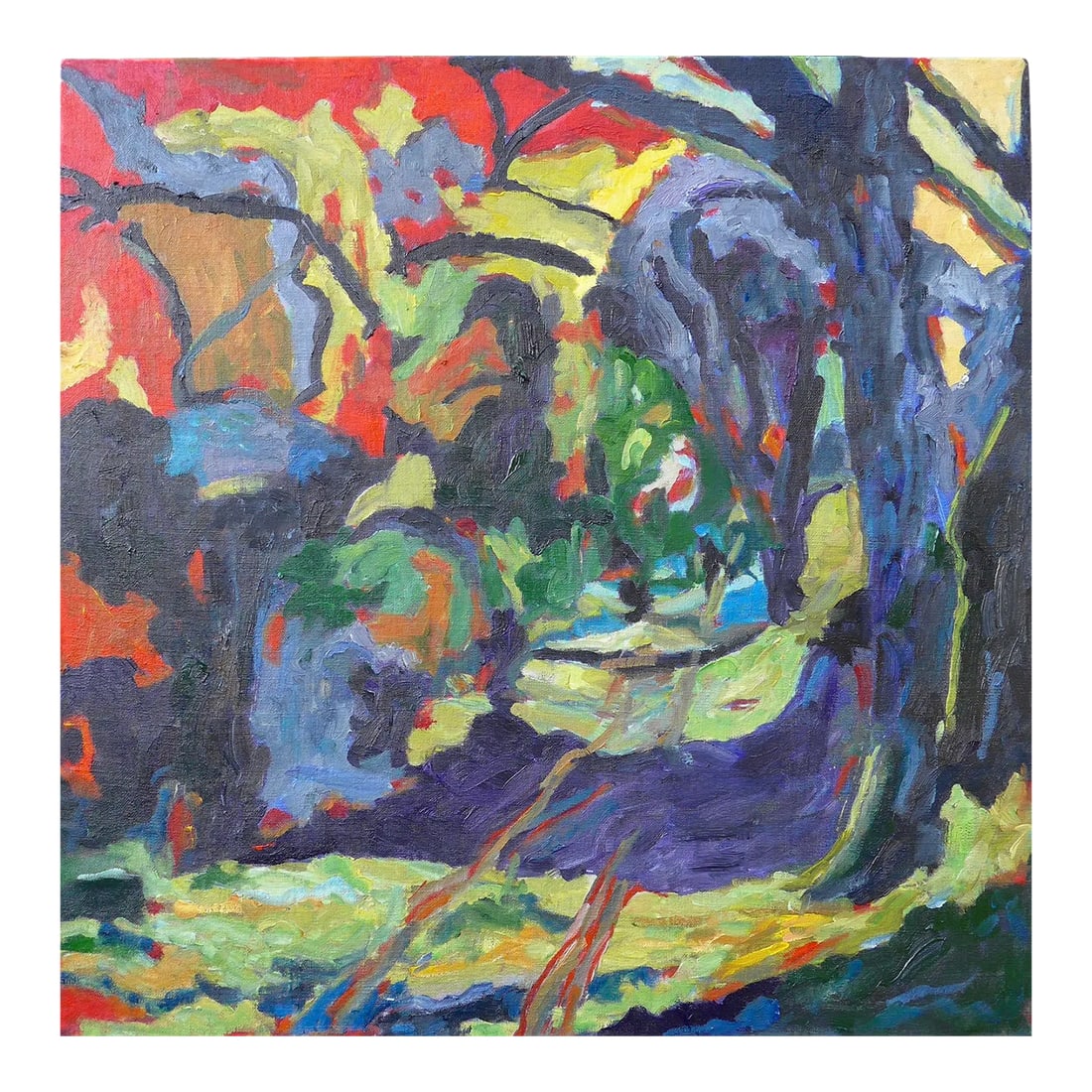 Path in the Woods in France Oil Painting Framed - 2
