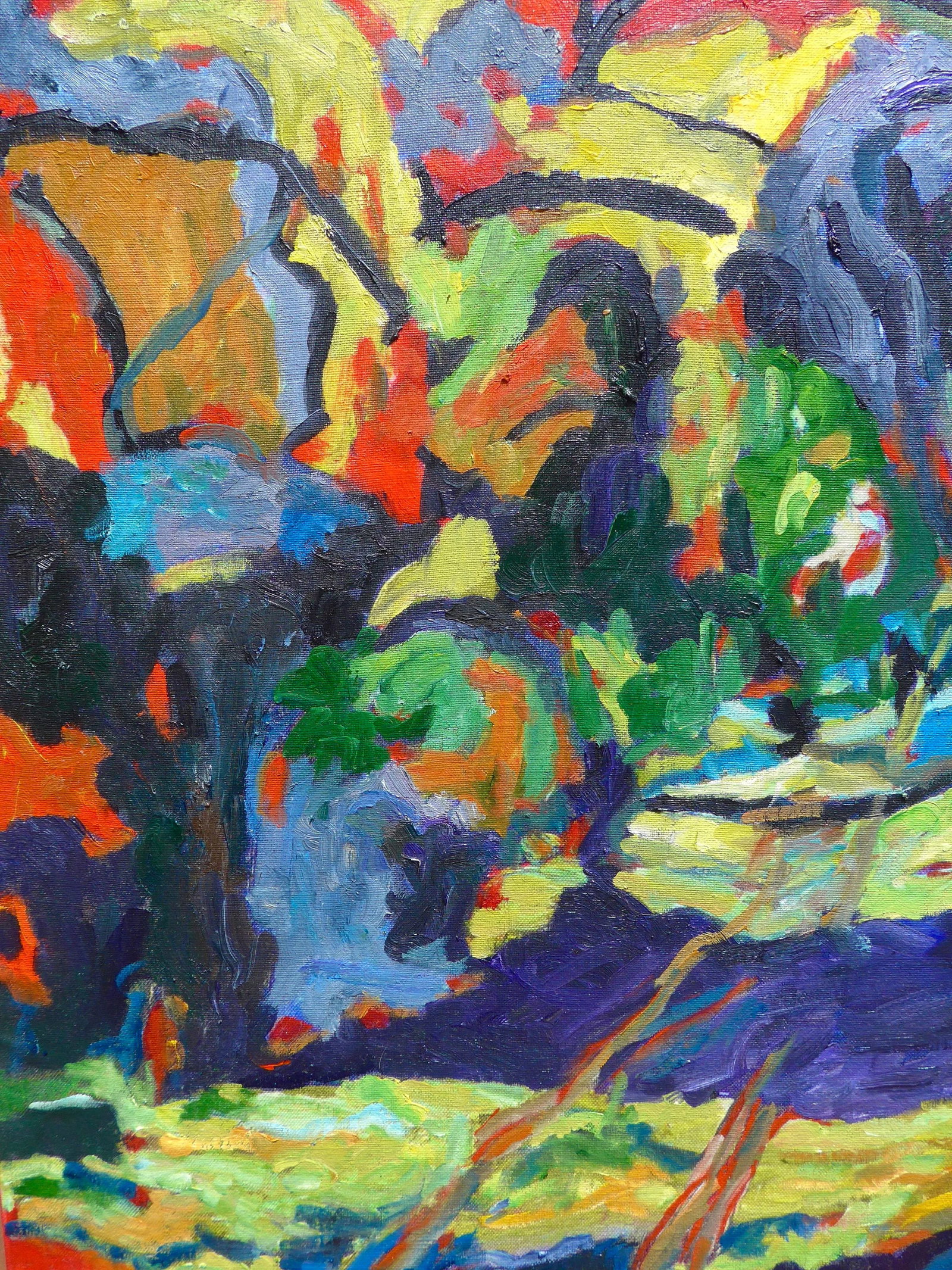 Path in the Woods in France Oil Painting Framed - 4