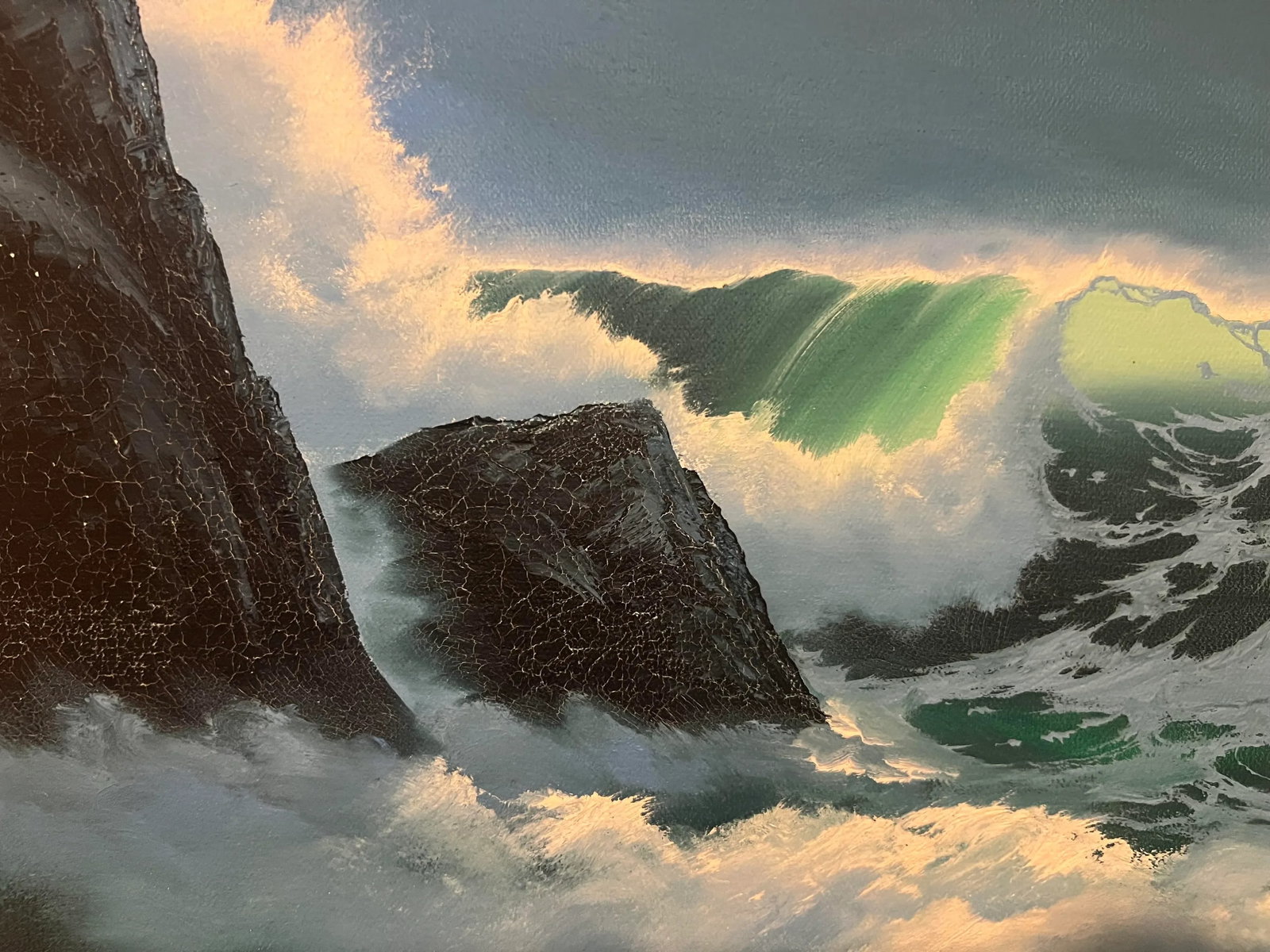 Harvey Von Baeseman (1932-1990), Postmodern, Painting, Hawaii, Oceanscape Acrylic on Canvas, Signed - 2