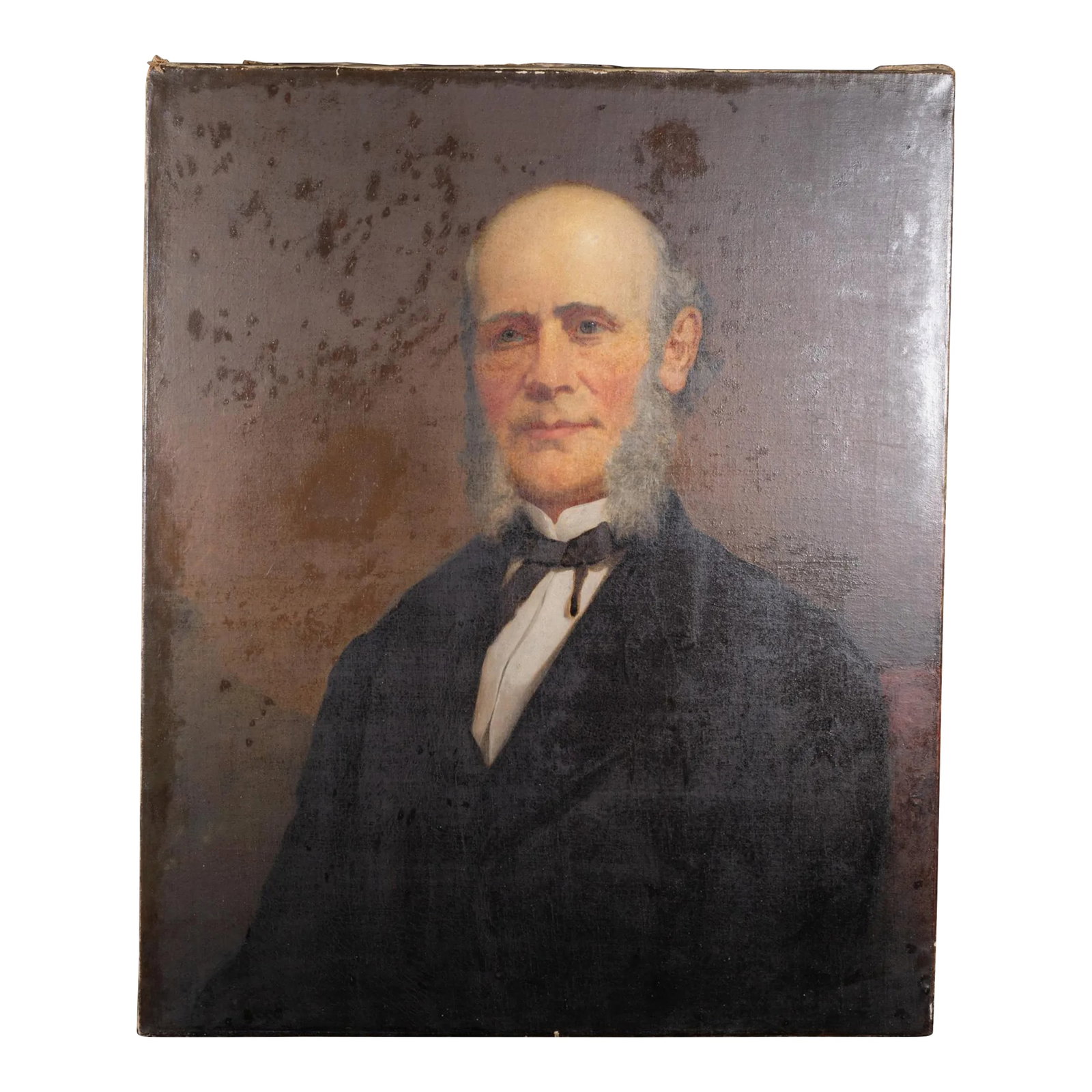 American 19th C. Oil Portrait of a Gentleman, C. 1800s: ABOUT A 19th century oil portrait on canvas of a gentleman. Unsigned. CREATOR Unknown. DATE OF MANUFACTURE c.1800s. MATERIALS AND TECHNIQUES Oil on Canvas. Unframed. CONDITION Good. Wear consistent