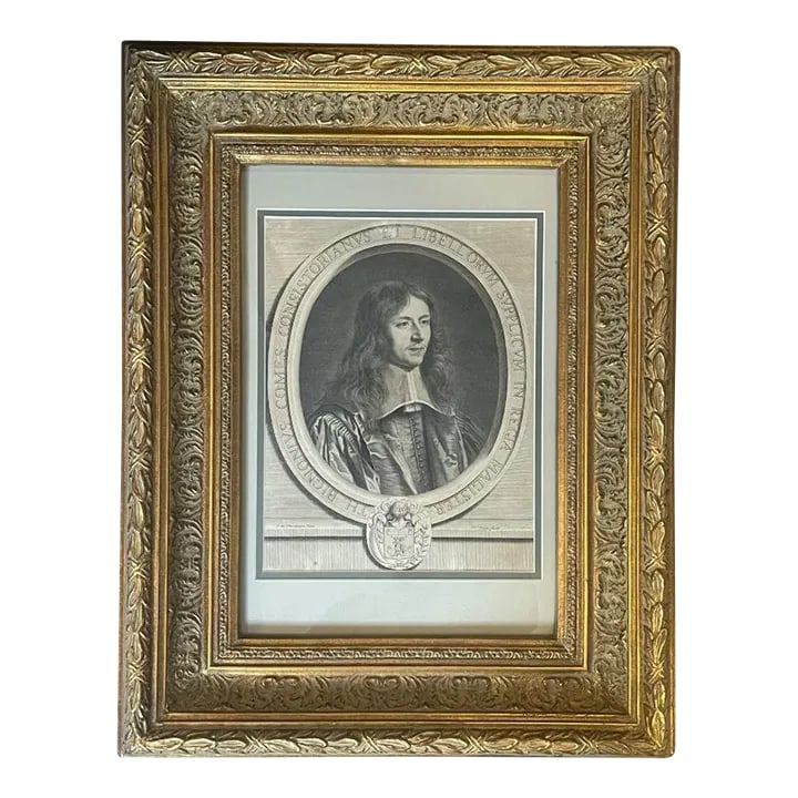 1669 Theodore Dignonius Portrait After Champagne & by Pitau Engraving Antique: This antique print from 1669 features a stunning portrait by Theodore Dignonius, engraved by Pitau. With its vintage and antique qualities, it is a true masterpiece in the world of art prints. The pri