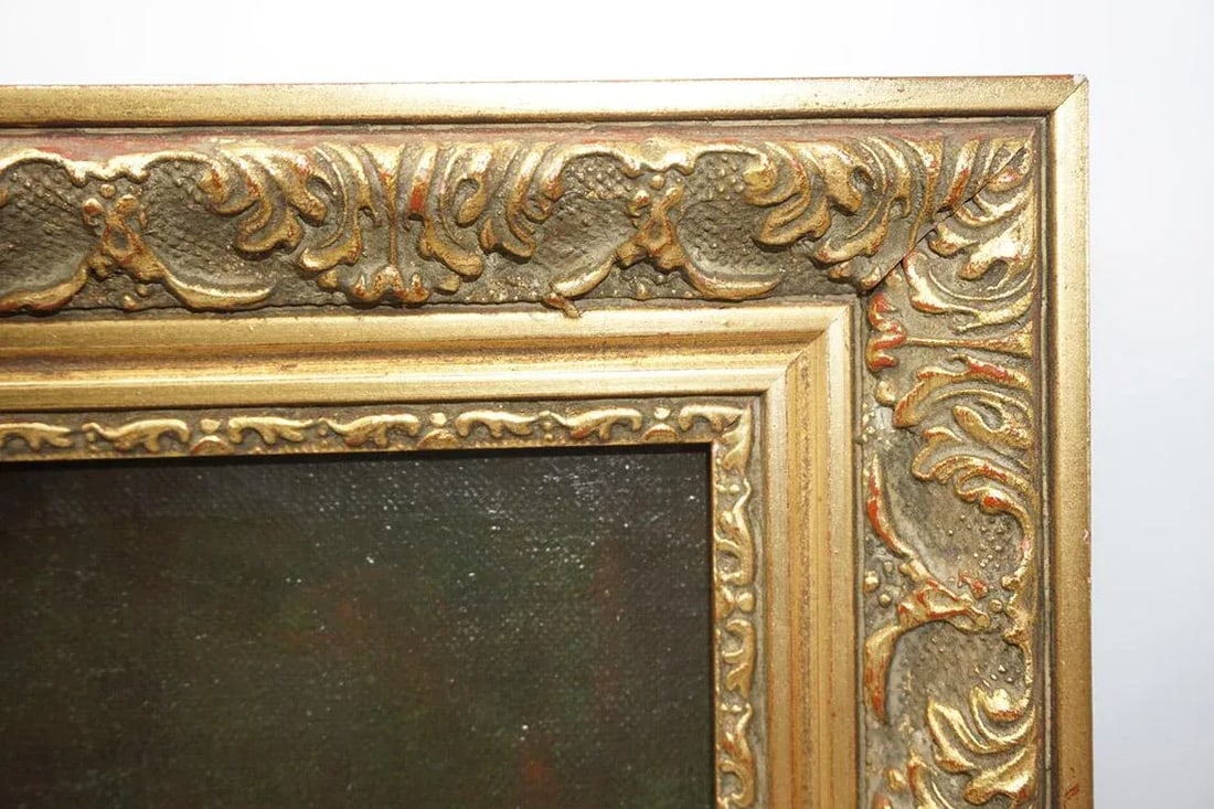 Jw Vale Oil on Canvas Portrait of an Older Woman Gold Ornate Frame 1929 - 8