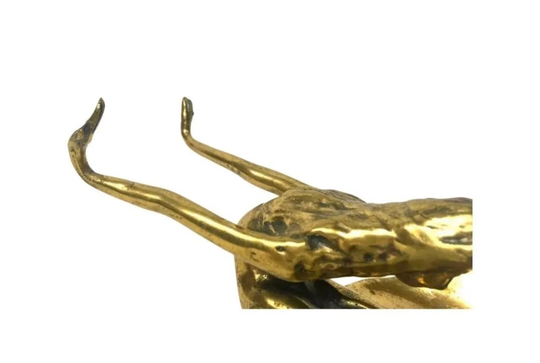 Mid Century Modern Vintage Zak Zaikine Reflection Sculpture Brutalist Bronze - 4