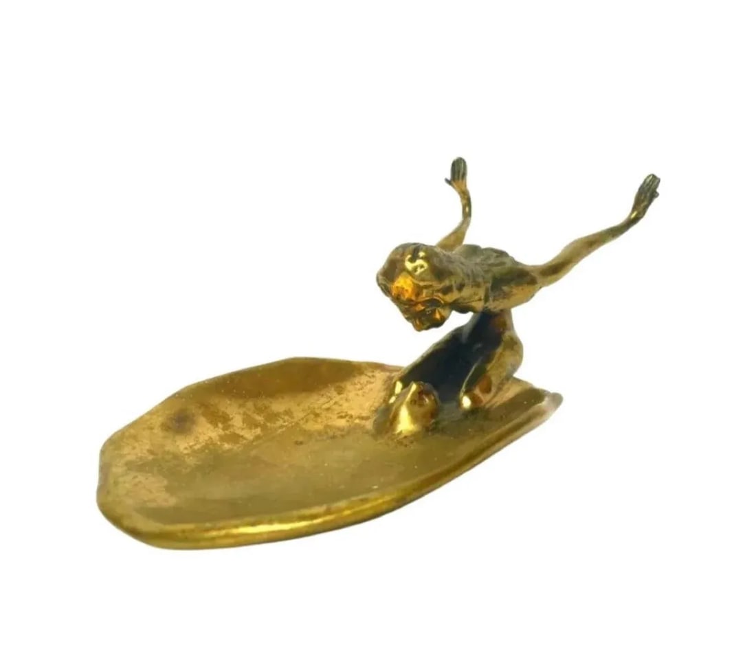 Mid Century Modern Vintage Zak Zaikine Reflection Sculpture Brutalist Bronze - 7