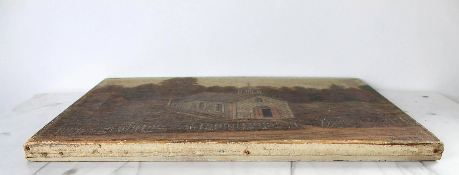 Original Oil Painting of a Church by N. Schaefer - 6