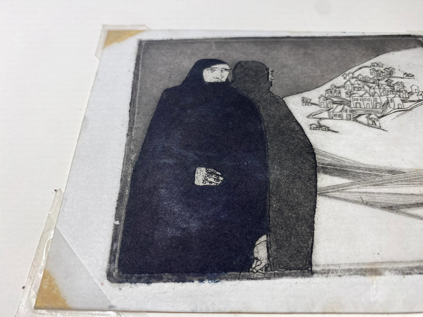 1980s Modern Figural Landscape Etching - 2