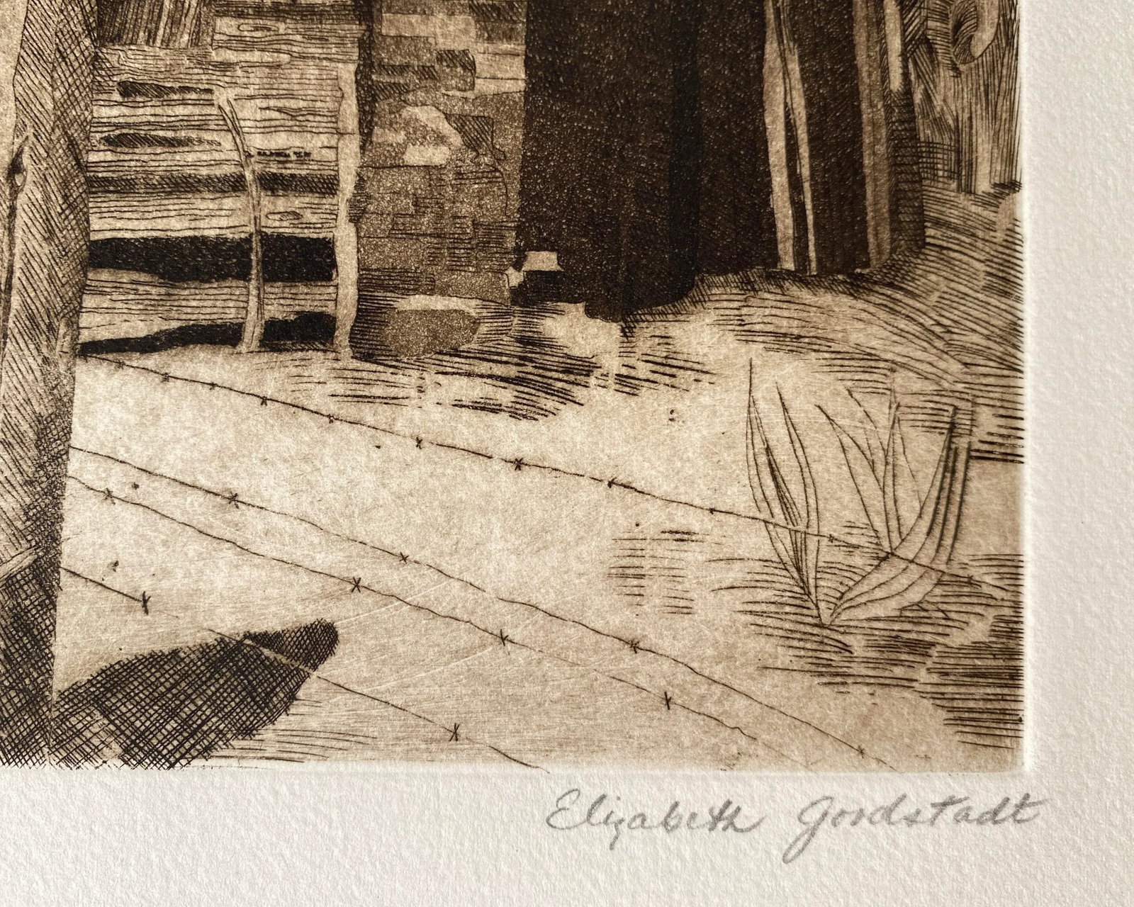Elizabeth Goodstadt Rural Farm Scene Etching - 3