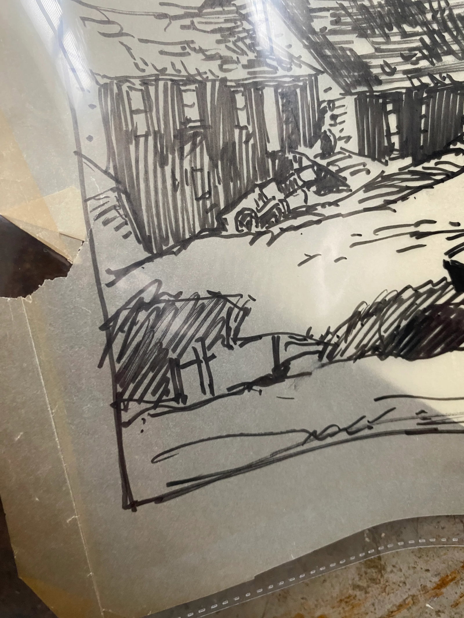 1930s Norman Kent Coastal Drawing - 2
