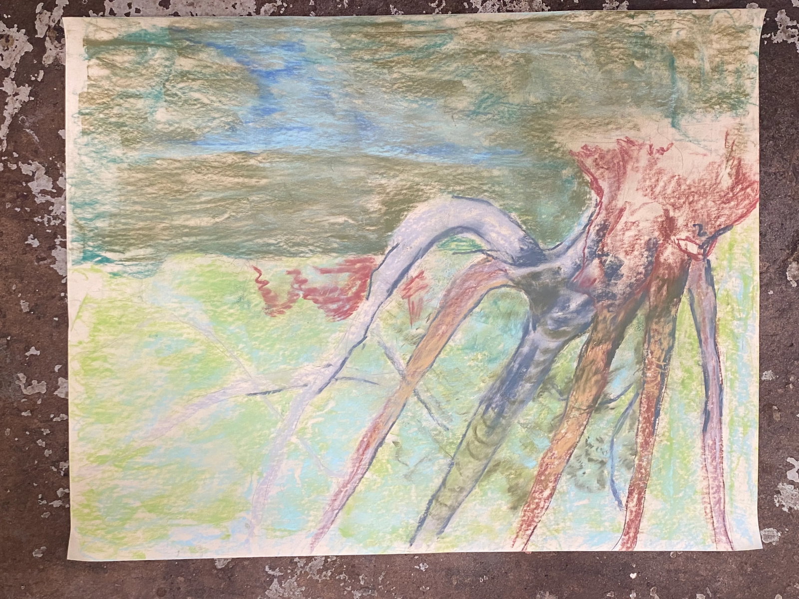 1960s Pastel Impressionist Landscape - 2