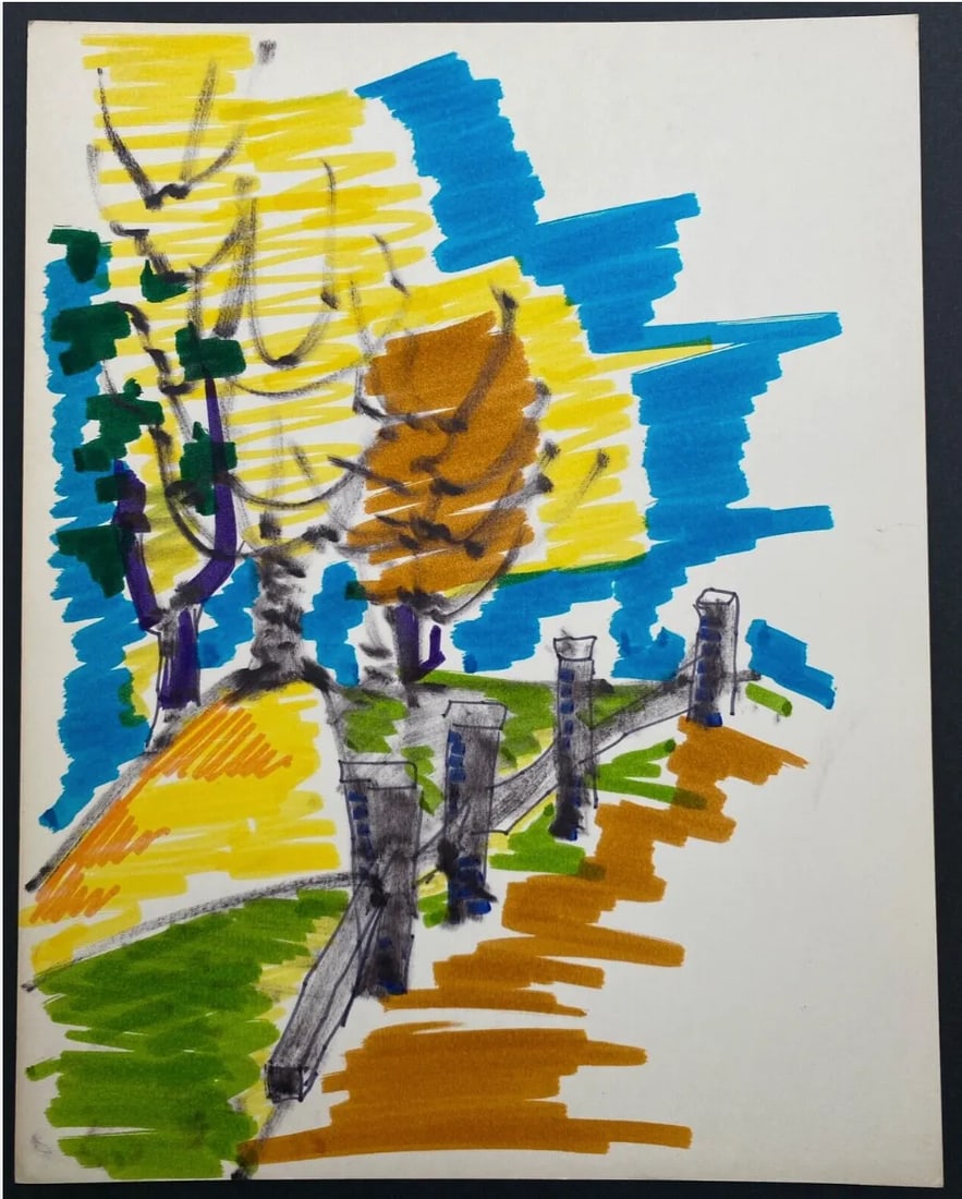 1960s Alexandra Merker Autumn Landscape Painting - 3