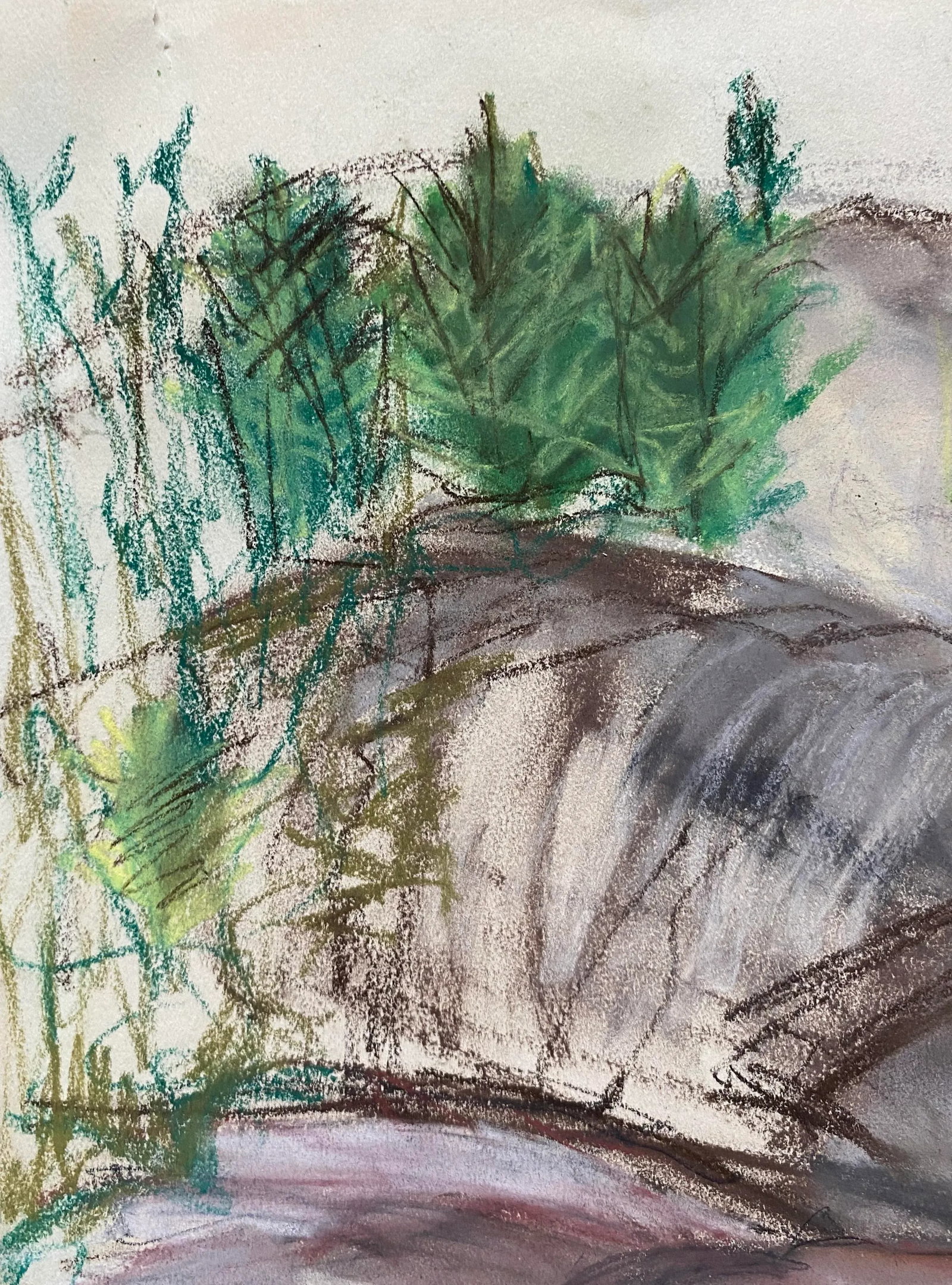 1950s Rocky Coast Mid Century Pastel - 2