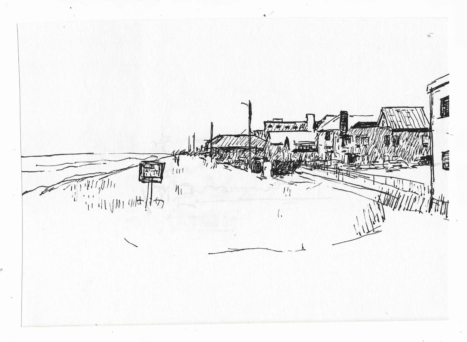 1970s Hayward Cirker Beach Town Drawing - 2