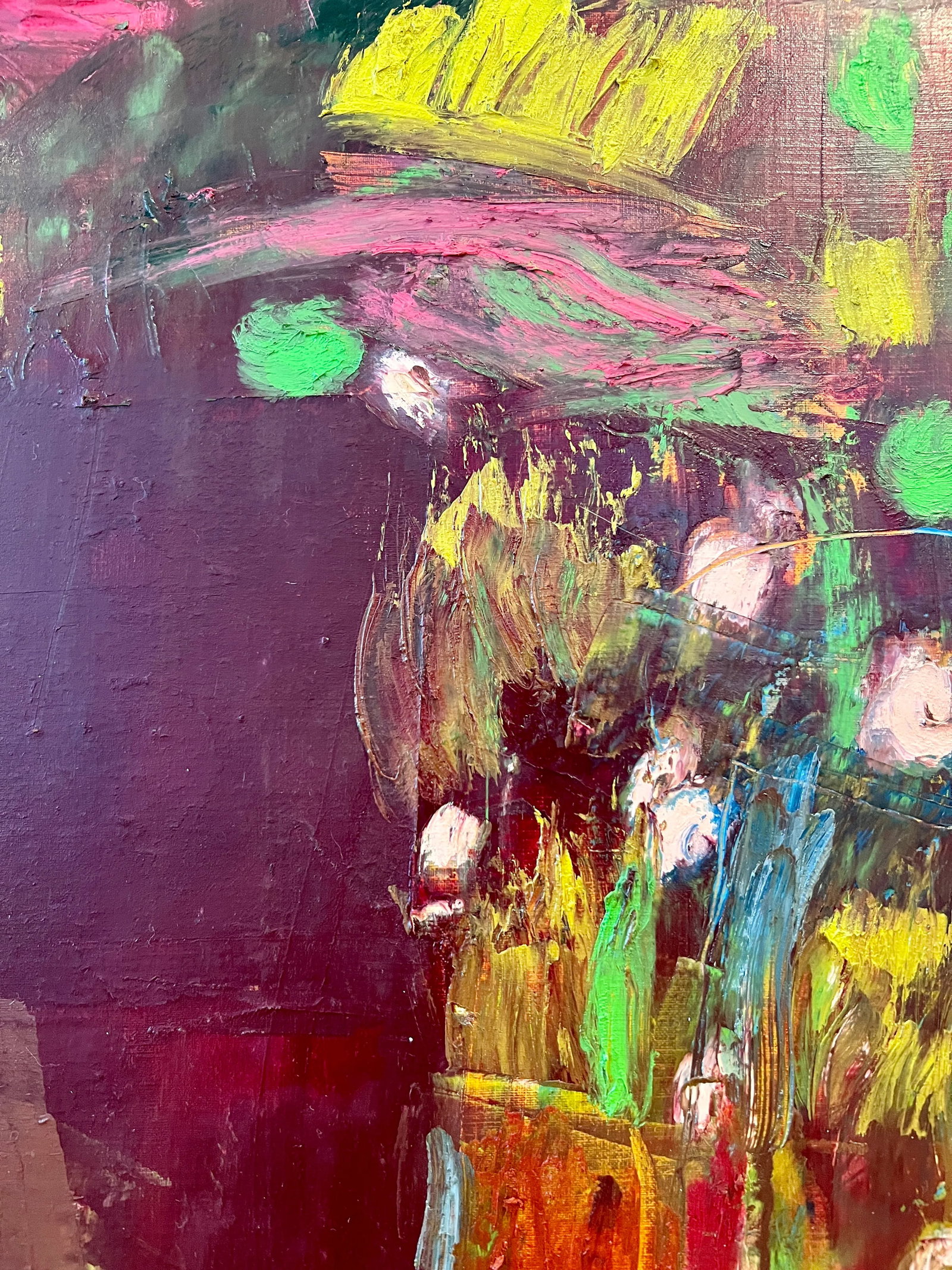 Mountains and Flowers Contemporary Original Abstract Expressionist Painting - 3