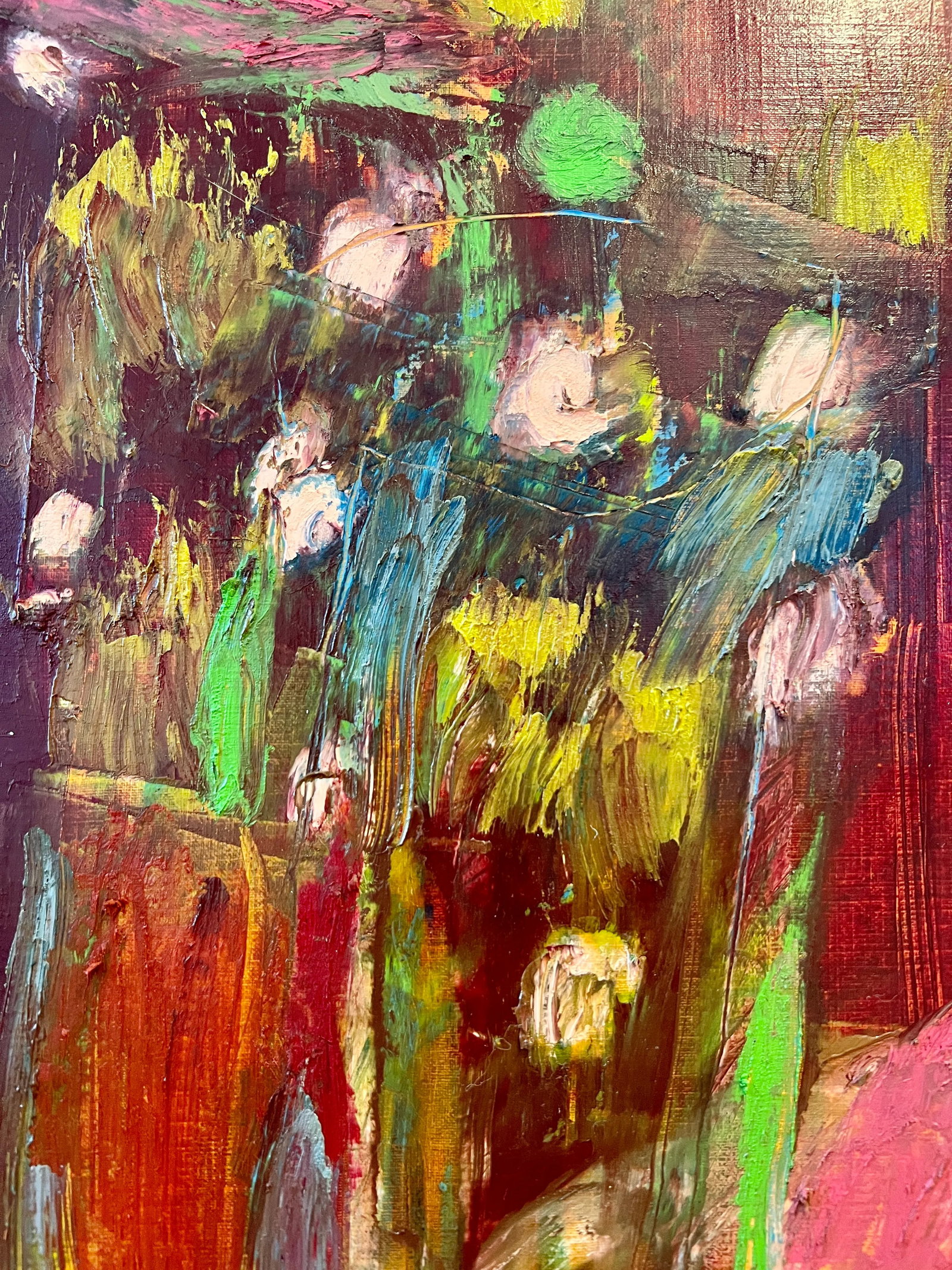Mountains and Flowers Contemporary Original Abstract Expressionist Painting - 4
