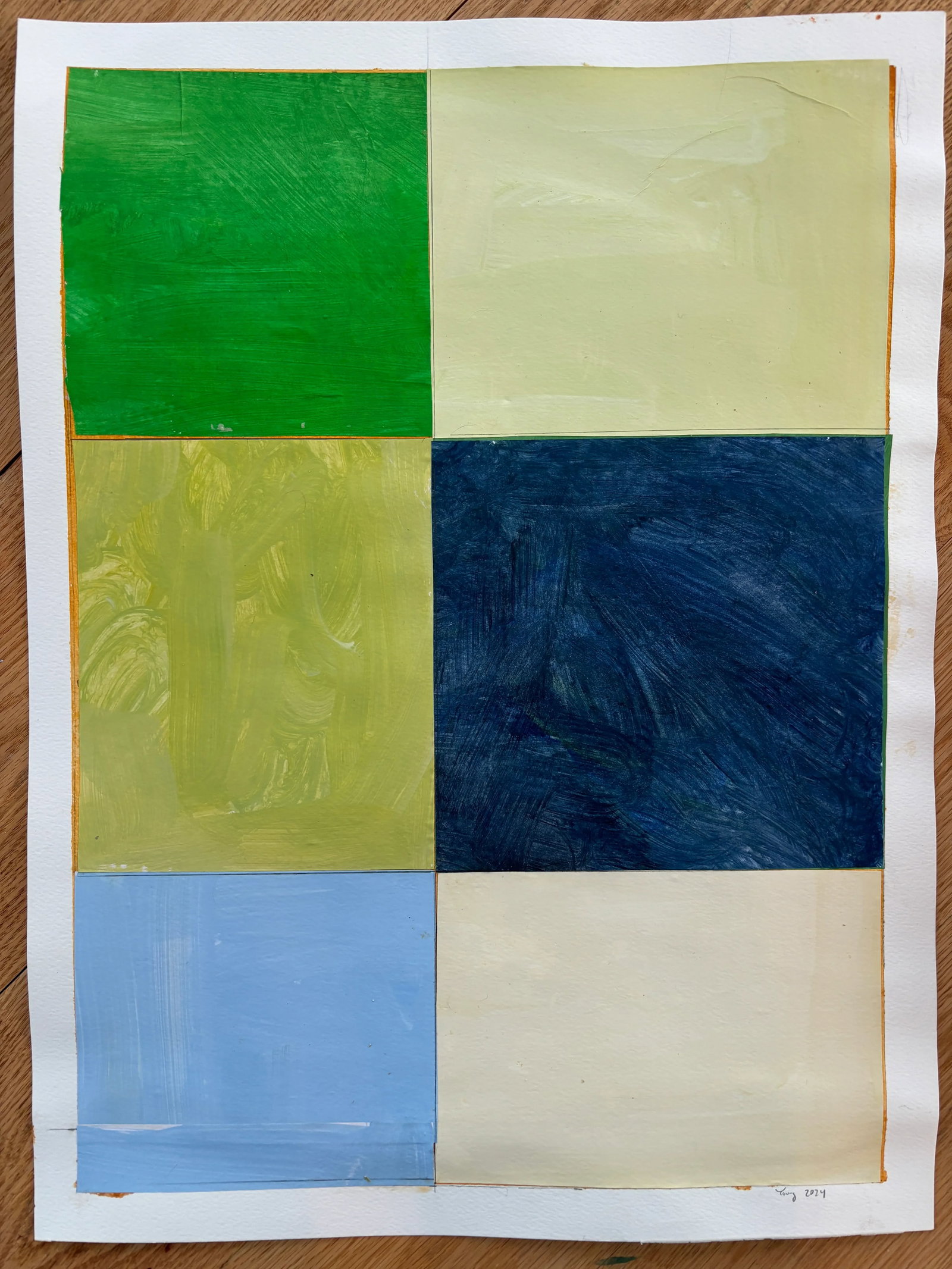 Lake Series, Abstract Landscape Painting Work on Paper by Bryan Young - 5