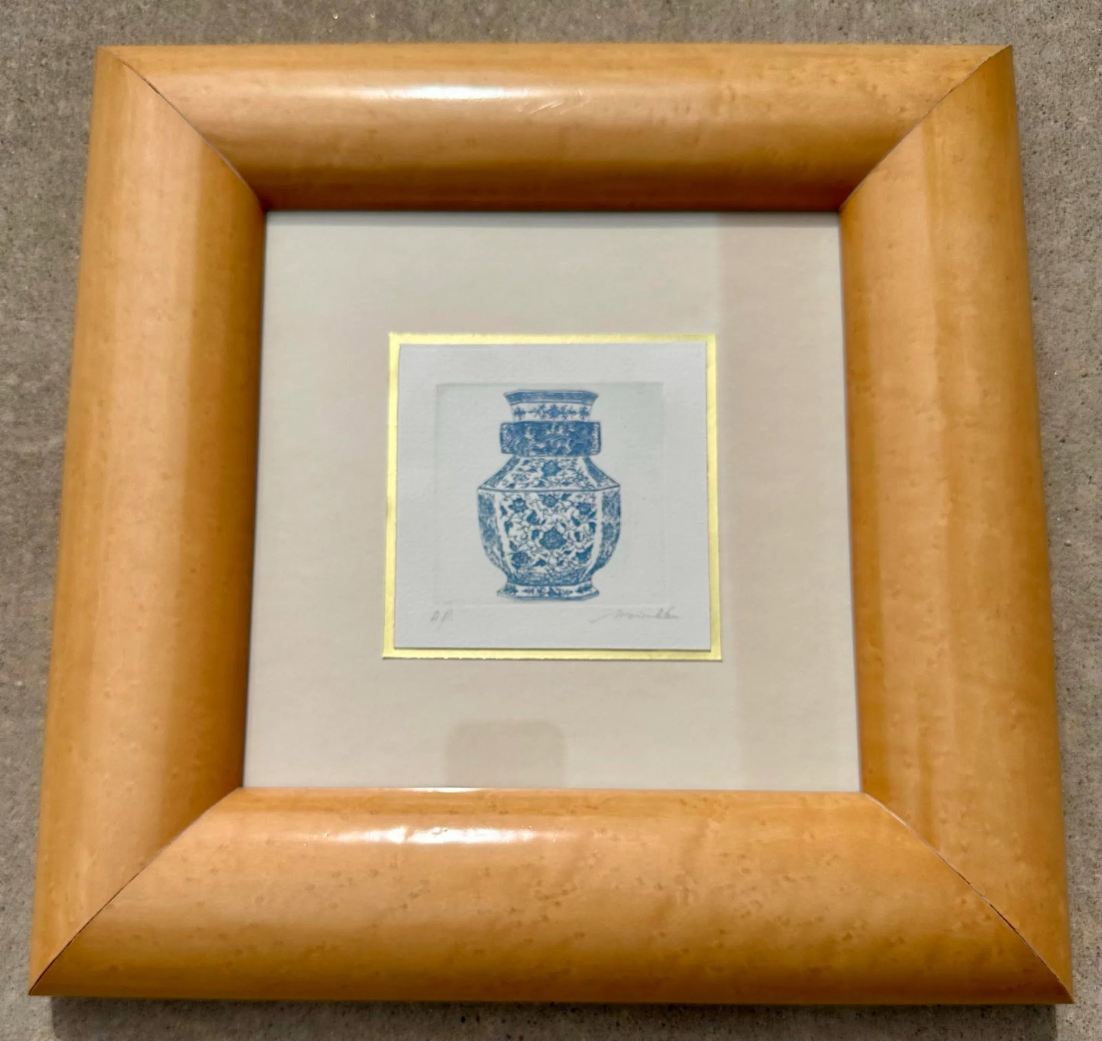 Malou Oi Yee Hung, Set of 4 Framed Chinese Ming Vase Chinoiserie Original Etchings 3 Artist Proofs & - 3