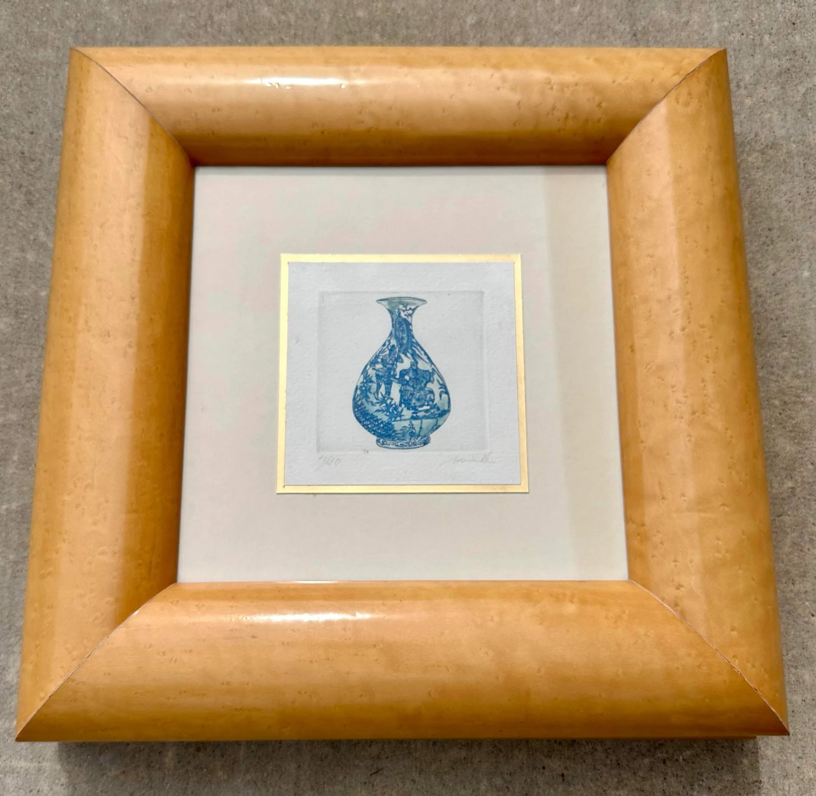 Malou Oi Yee Hung, Set of 4 Framed Chinese Ming Vase Chinoiserie Original Etchings 3 Artist Proofs & - 5