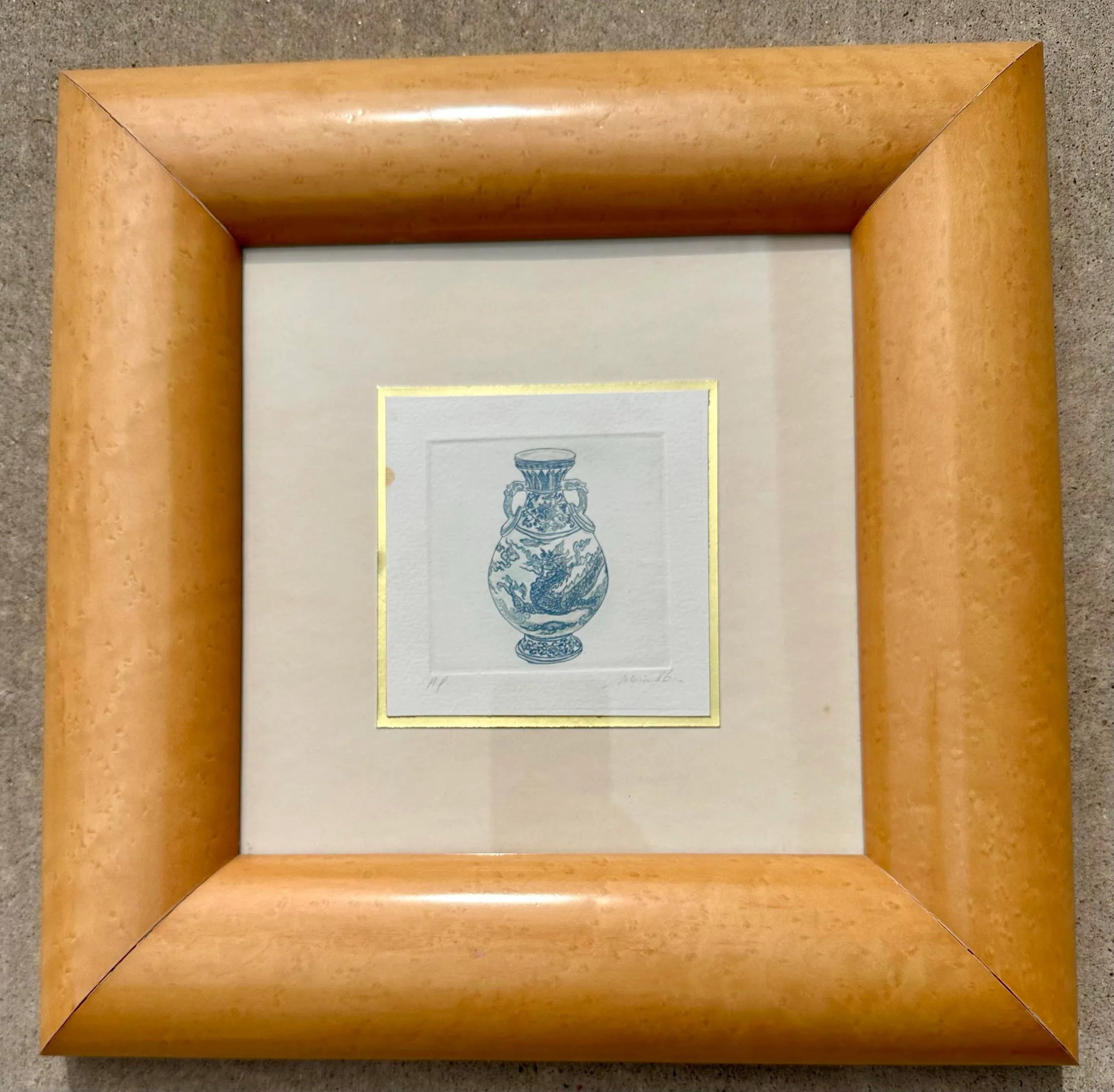 Malou Oi Yee Hung, Set of 4 Framed Chinese Ming Vase Chinoiserie Original Etchings 3 Artist Proofs & - 9