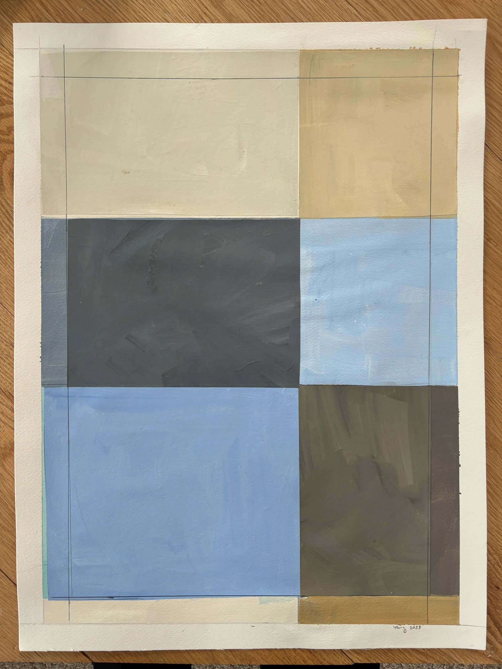 Lake Series, Abstract Landscape Work on Paper by Bryan Young - 3