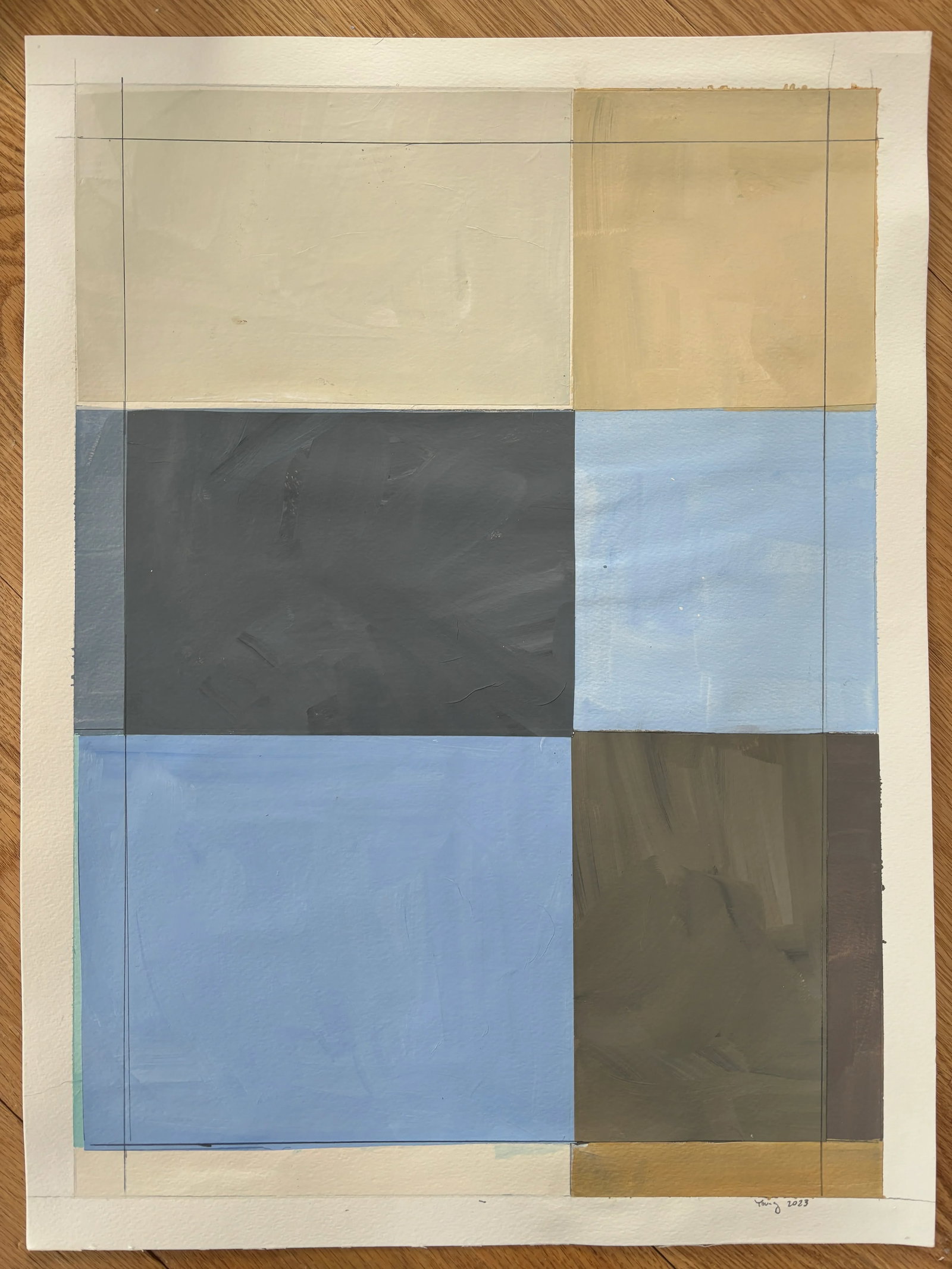 Lake Series, Abstract Landscape Work on Paper by Bryan Young - 4