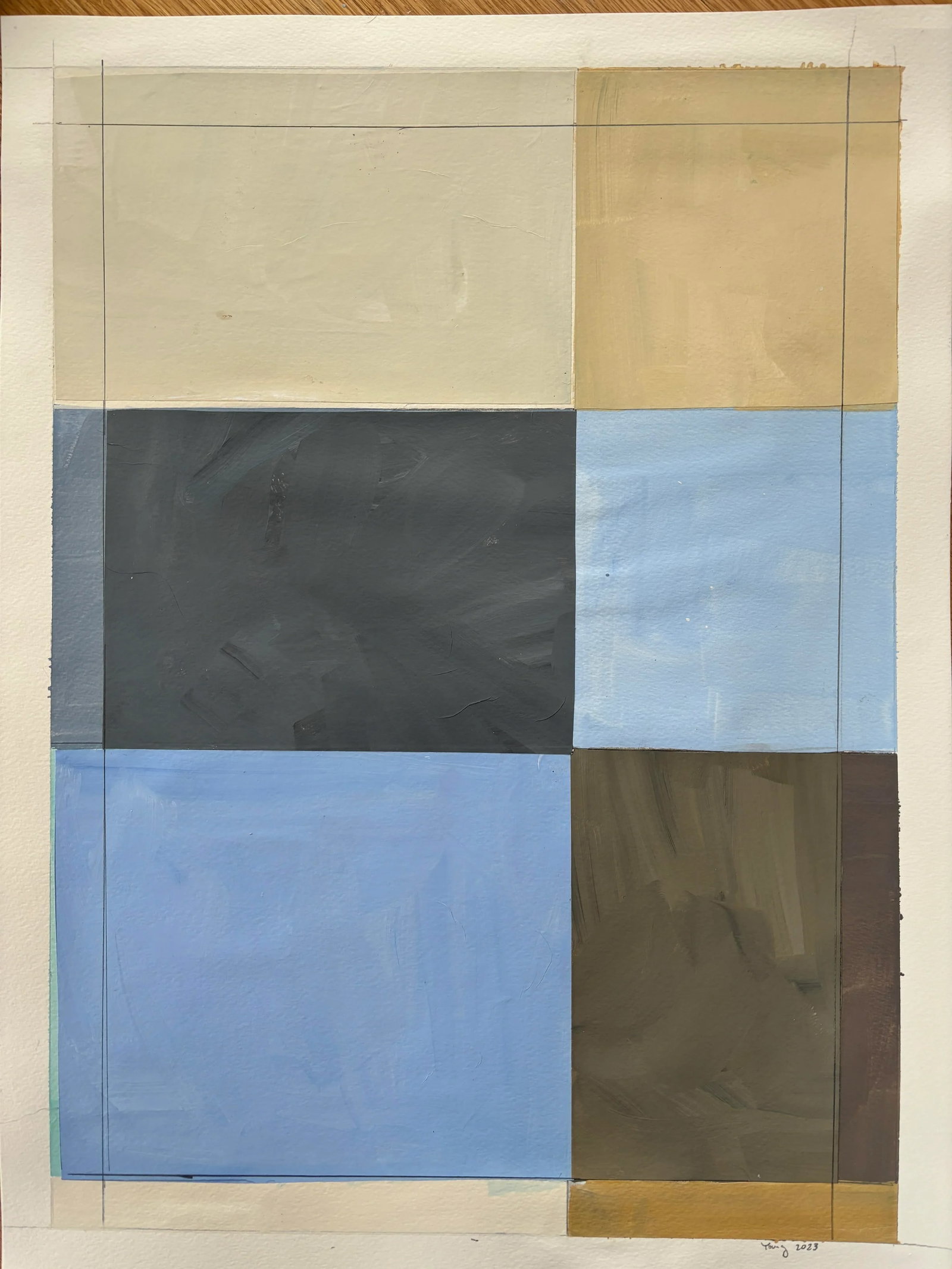 Lake Series, Abstract Landscape Work on Paper by Bryan Young - 9