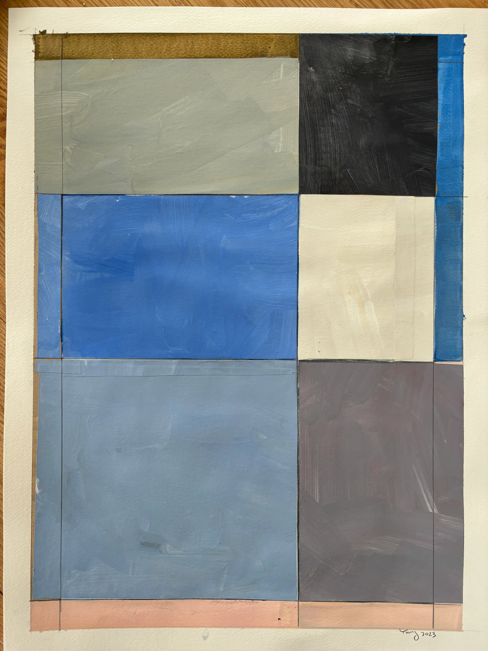 Lake Series, Abstract Landscape Work on Paper by Bryan Young - 3