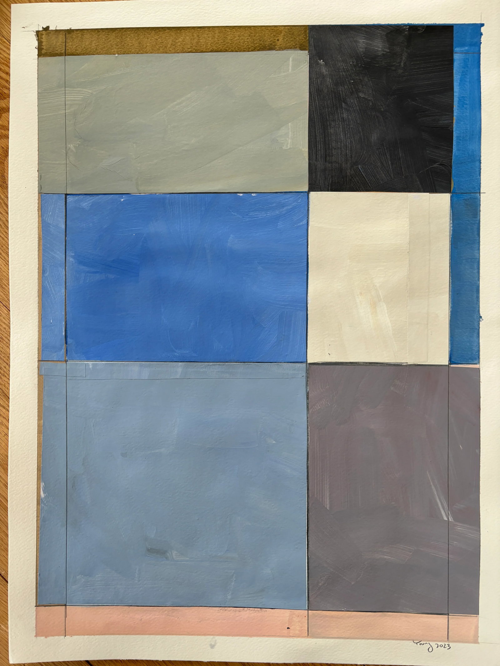 Lake Series, Abstract Landscape Work on Paper by Bryan Young - 4