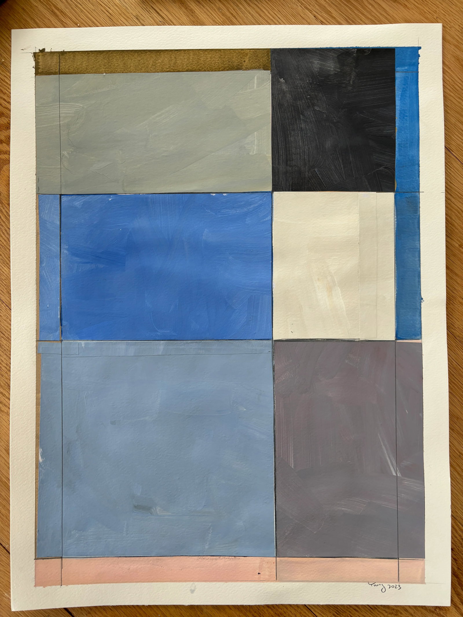 Lake Series, Abstract Landscape Work on Paper by Bryan Young - 6