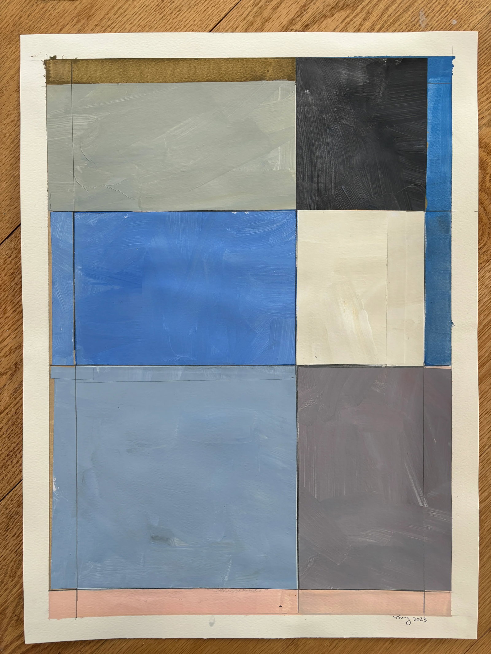 Lake Series, Abstract Landscape Work on Paper by Bryan Young - 9