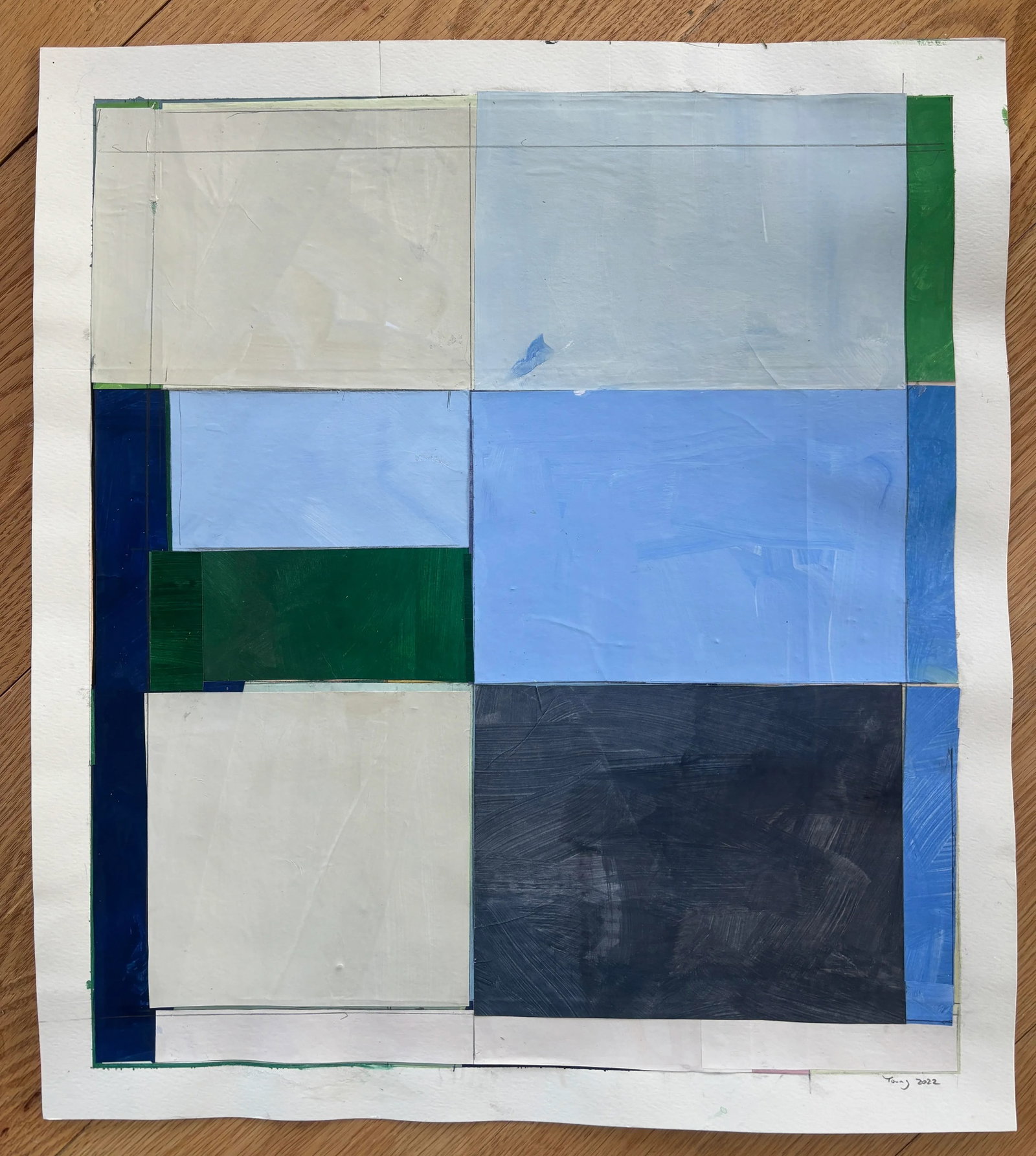 Lake Series, Abstract Landscape Work on Paper by Bryan Young - 2