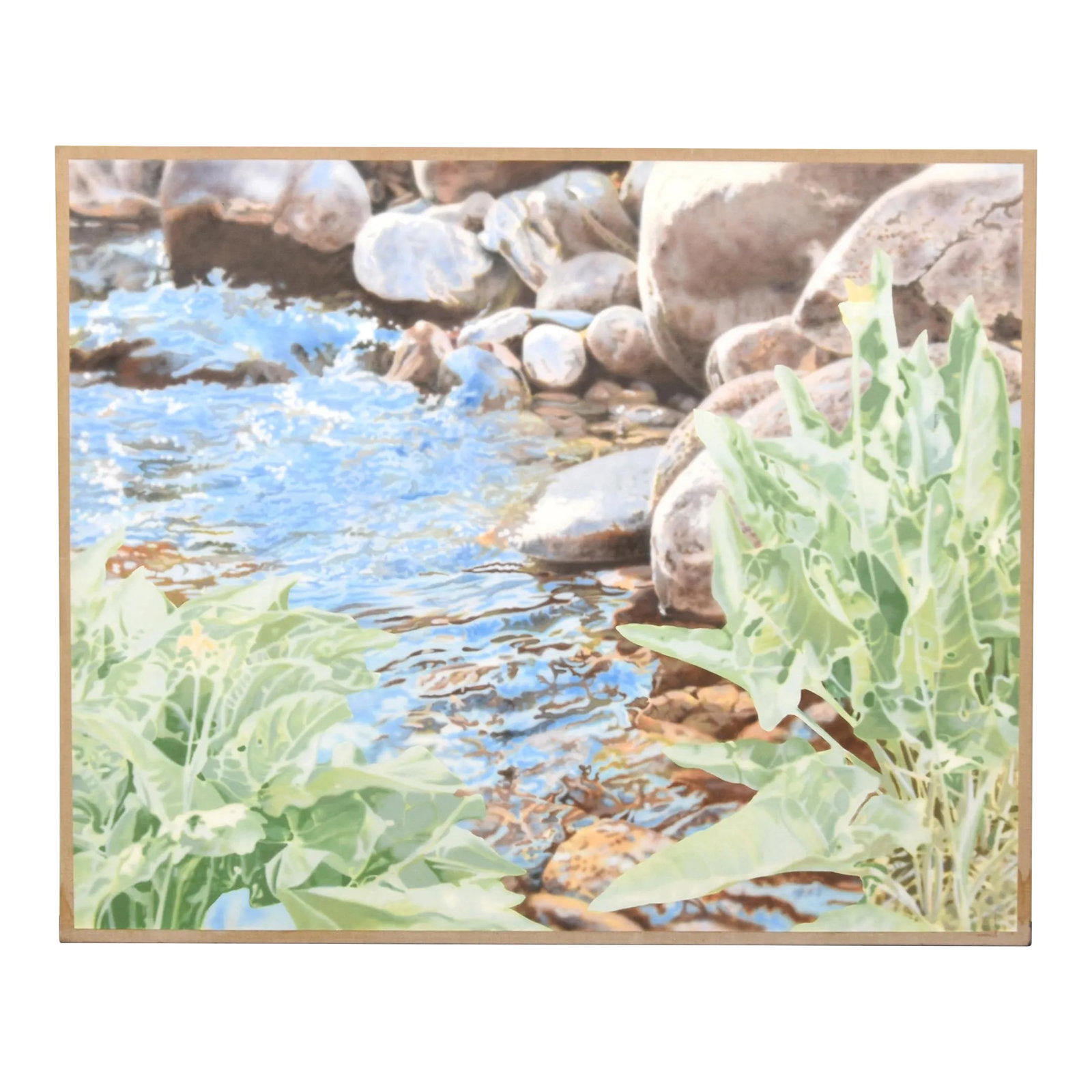 1970s Large 55" Original Signed John Catterall Painting "Piney Creek, Arrowleaf, Balsamroot" Montana: Original Signed Large John Catterall Painting "Piney Creek, Arrowleaf, Balsam Root." Artist/Designer; Manufacturer: John Catterall (1940-2023) Marking(s); notes: signed, marking(s); 1976 Country of