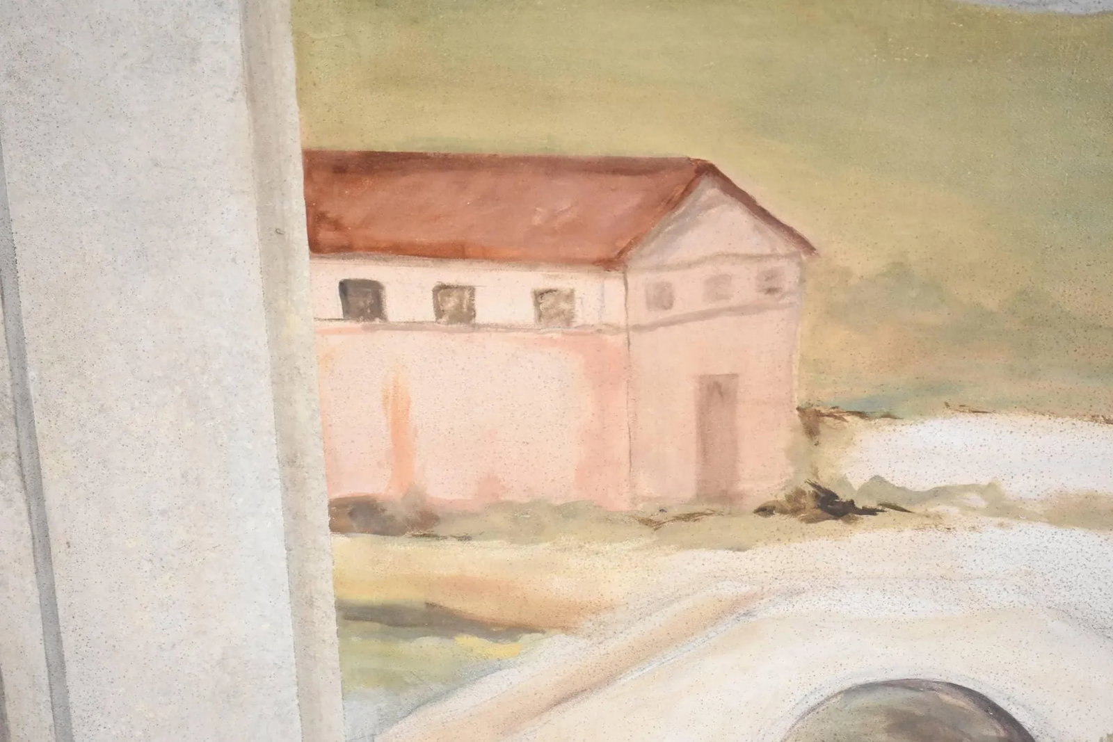 Vintage Large Painting Oil on Canvas of a Tuscan Landscape. - 6