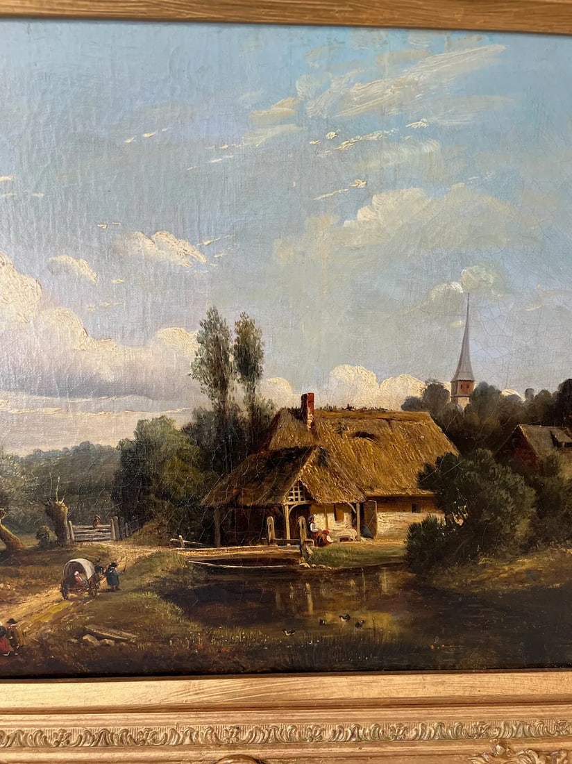 Arthur James Stark Thatched Cottage Landscape Painting, Framed - 5
