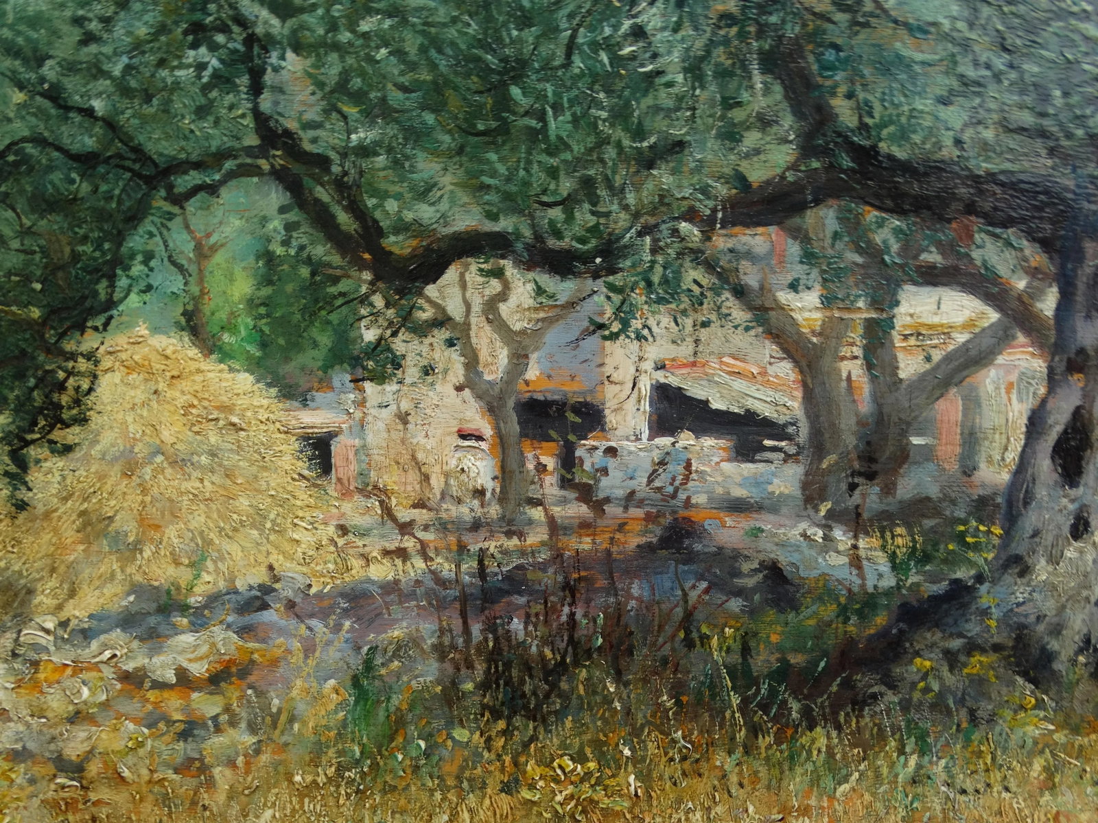 Antique French Impressionist Oil Painting 'Courgette Farm Var Provence' - 4