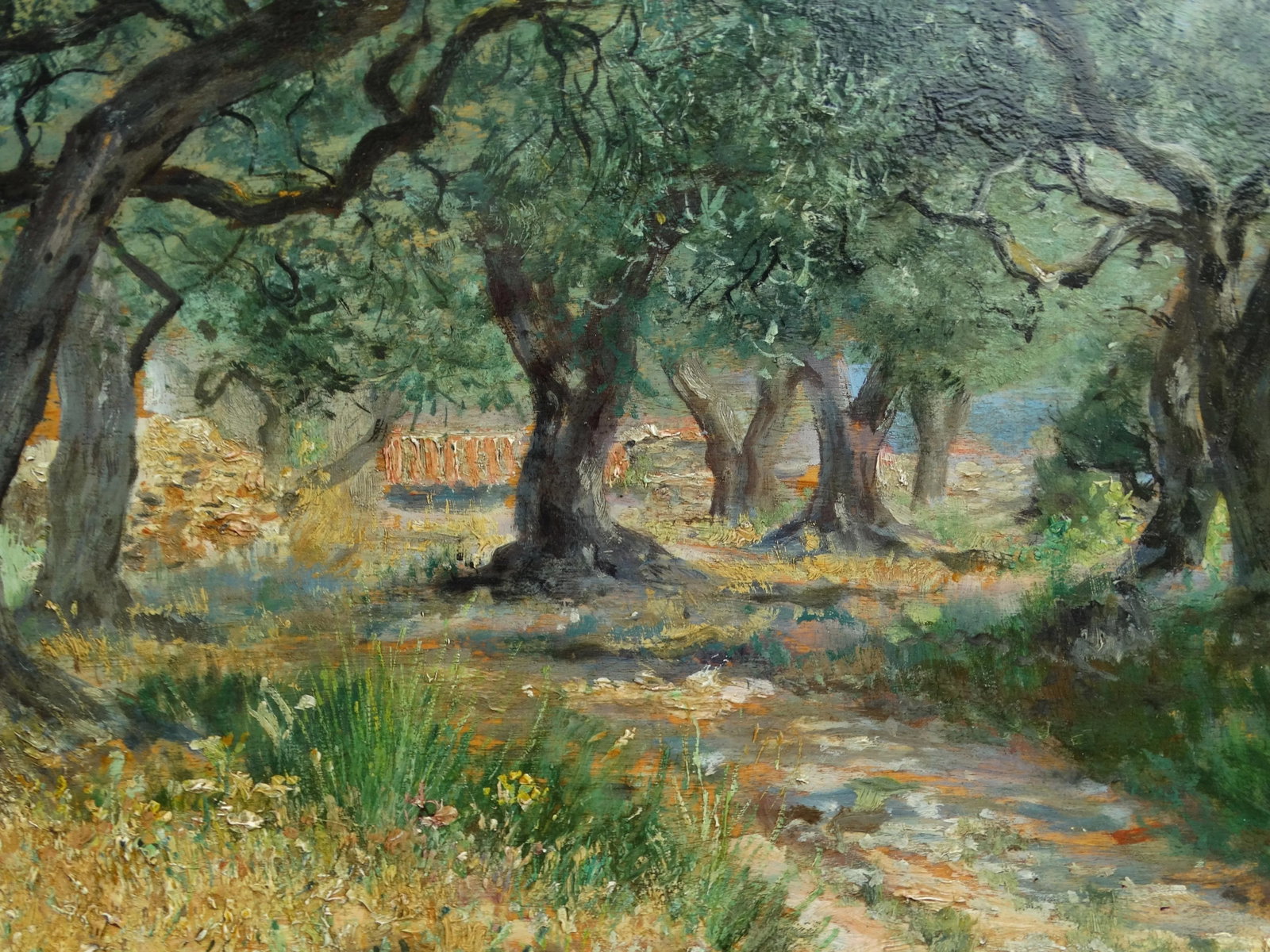 Antique French Impressionist Oil Painting 'Courgette Farm Var Provence' - 8