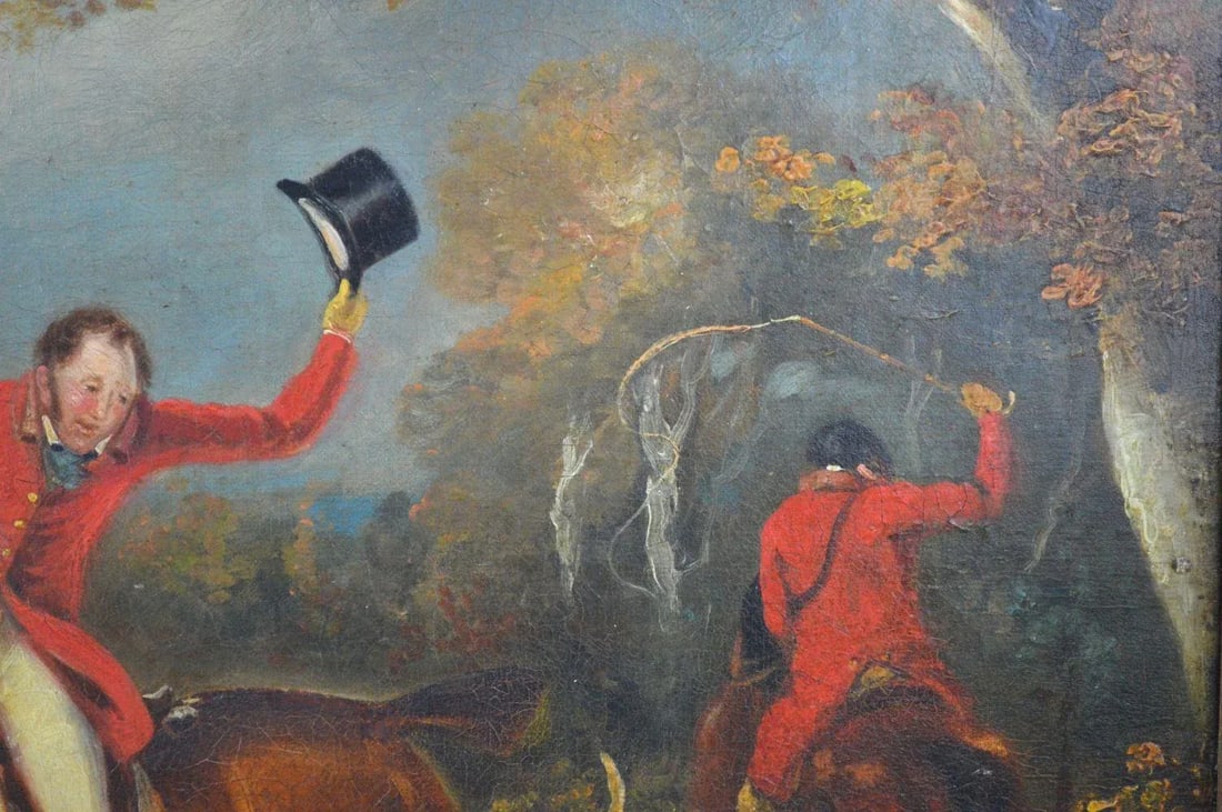 Dean Wolstenholme English Fox Hunt Scene Painting Signed, Framed - 6