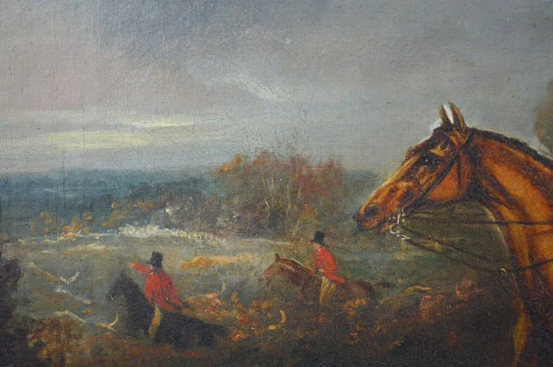Dean Wolstenholme English Fox Hunt Scene Painting Signed, Framed - 8