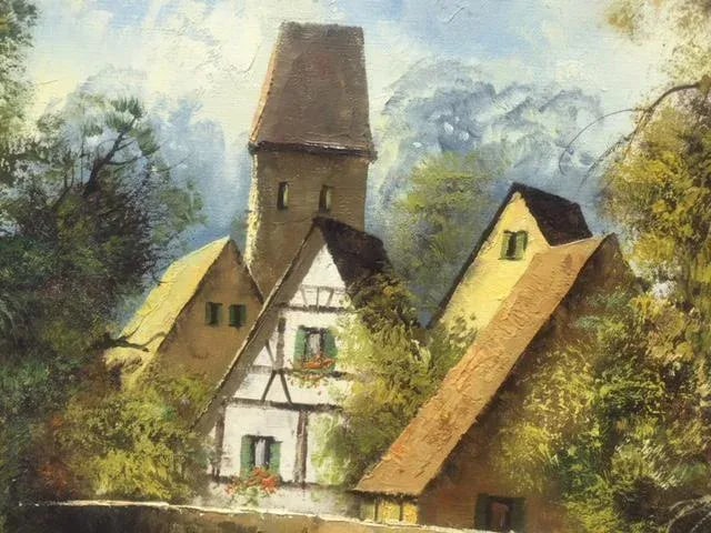 Vintage Country Scene... Signed Oil Painting - 10