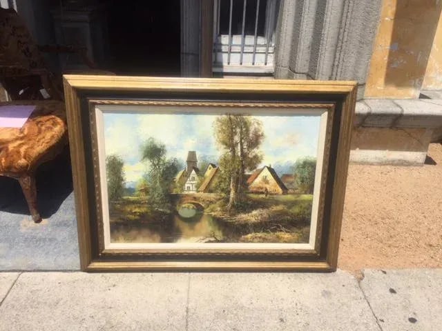 Vintage Country Scene... Signed Oil Painting - 3