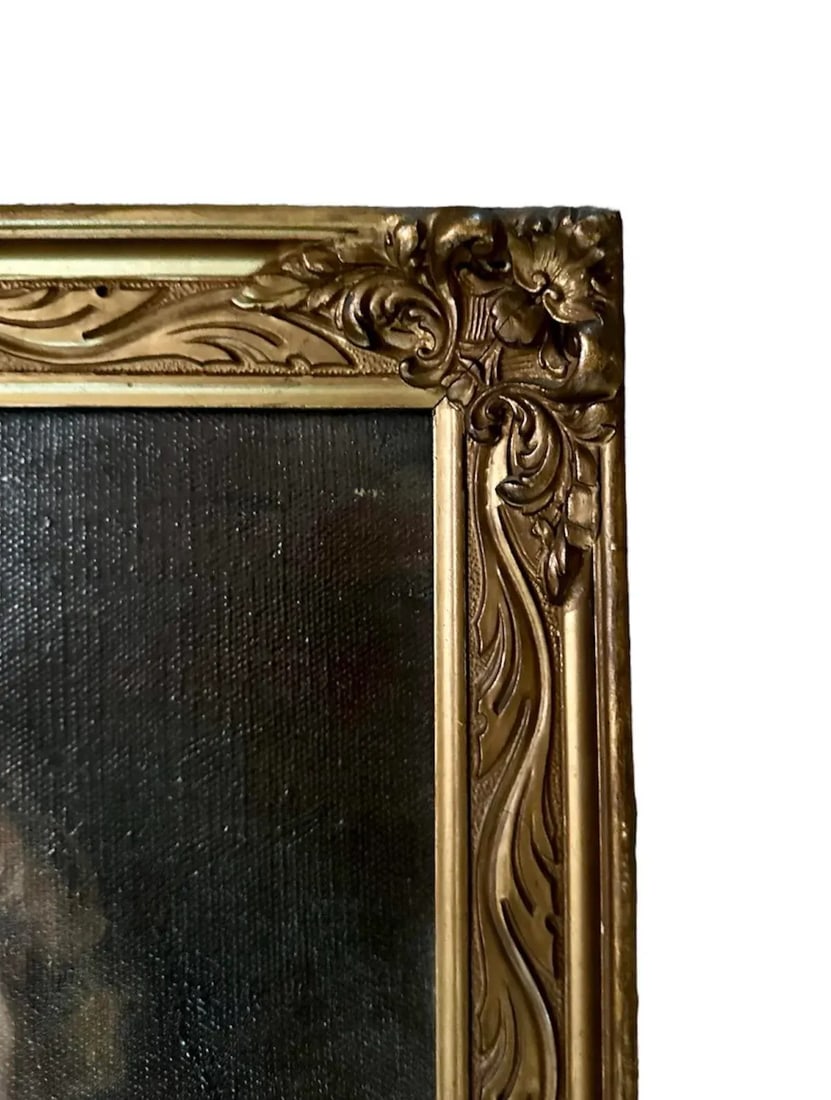Antique Oil on Canvas Estate Society Portrait Painting of Red Haired Lady by Lydia Dunham Fabian, Ci - 5
