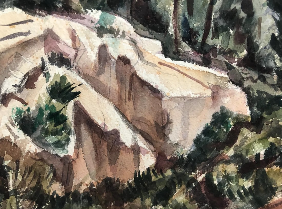 1940s Palmer Schoppe Landscape Watercolor - 3